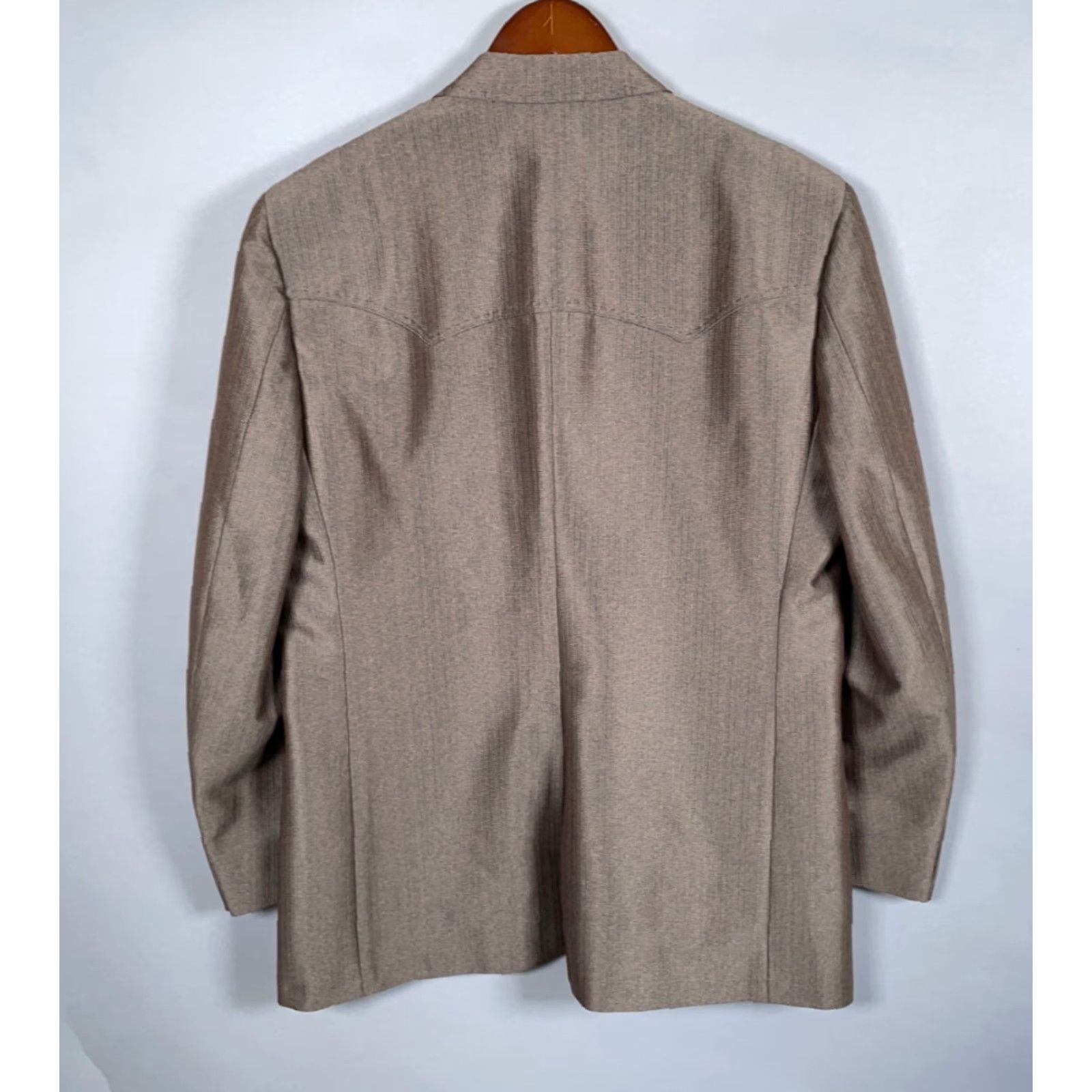 Vintage VINTAGE Western Sport Coat Jacket Men 42 Regular Brown 80s 2 Button Front Darting Rockabilly Size US XS / EU 42 / 0 - 2 Thumbnail
