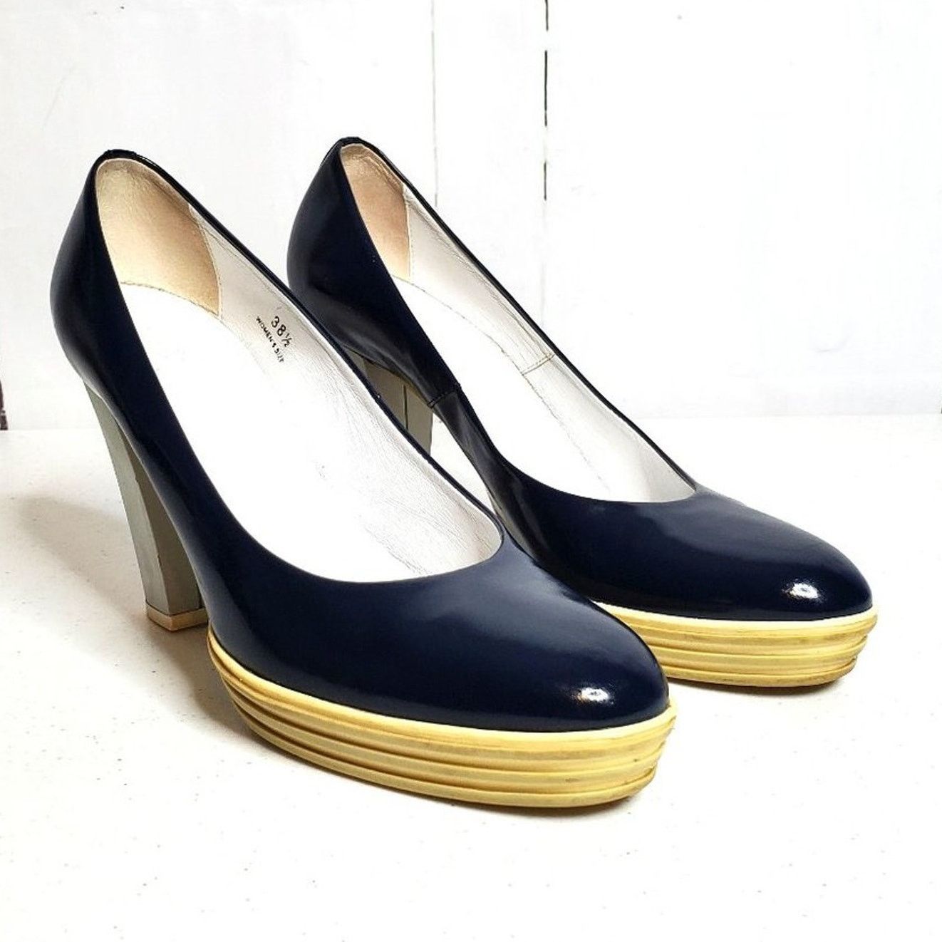 Hogan Vintage Hogan Patent Leather Sneaker Platform Heels 38.5 Size US 8 / IT 38 - 1 Thumbnail