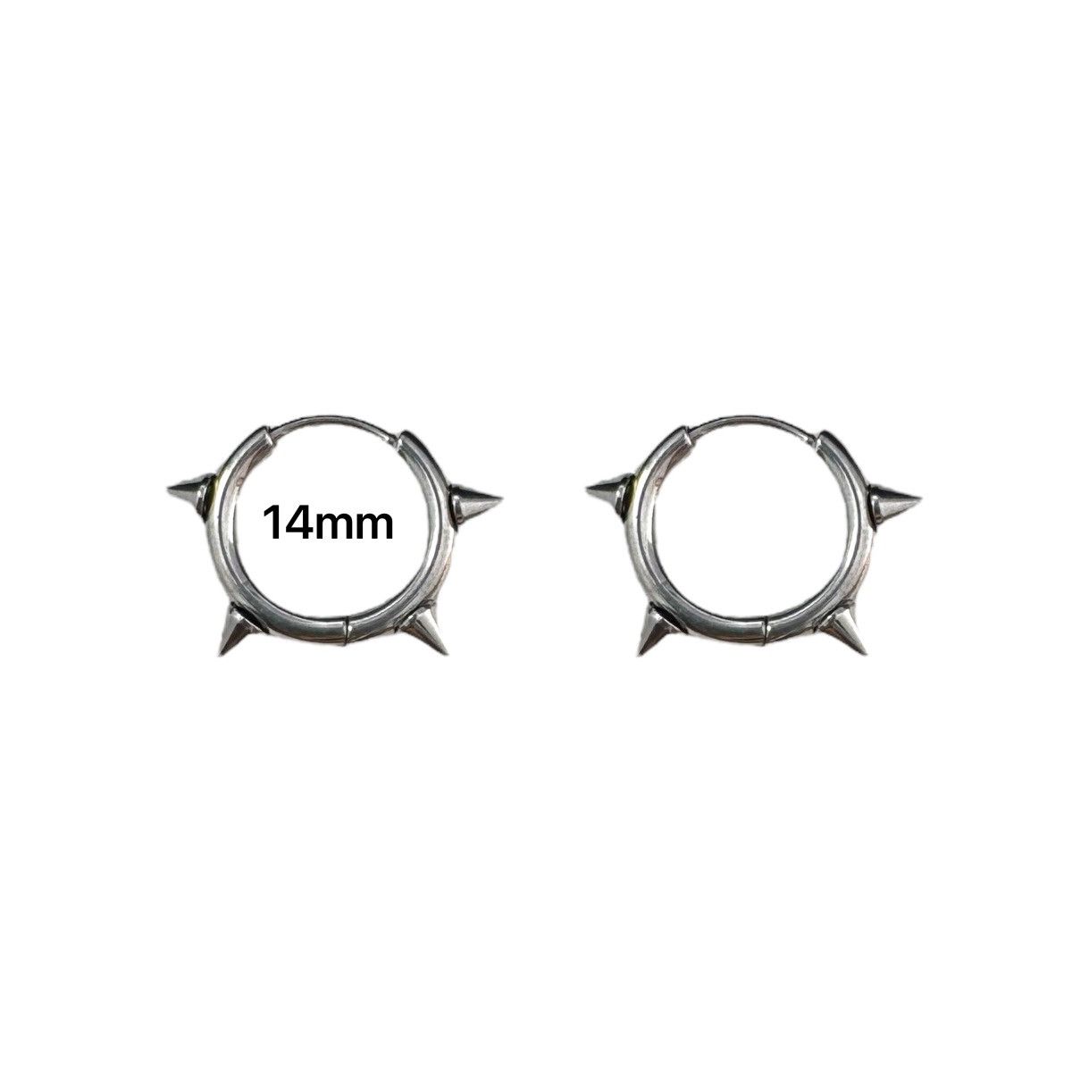 Other 14mm Spiked Hoop Earrings for Men Women Hip Hop Punk Unisex Size ONE SIZE - 5 Thumbnail