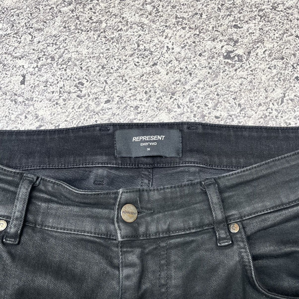 Represent Clo. Represent Clo. Shredded Distressed Black Wax Denim Jeans Size US 36 / EU 52 - 9 Thumbnail