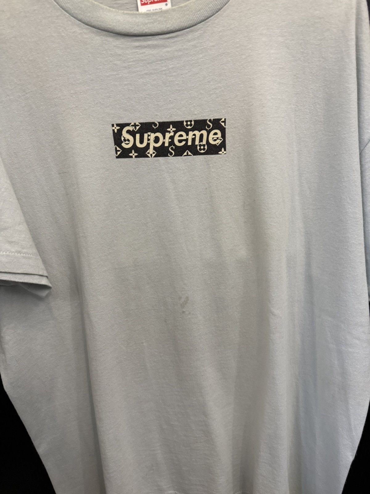 Supreme Supreme LV Monogram Box Logo Ice Blue Cease And Desist Tee Size US XL / EU 56 / 4 - 11 Thumbnail