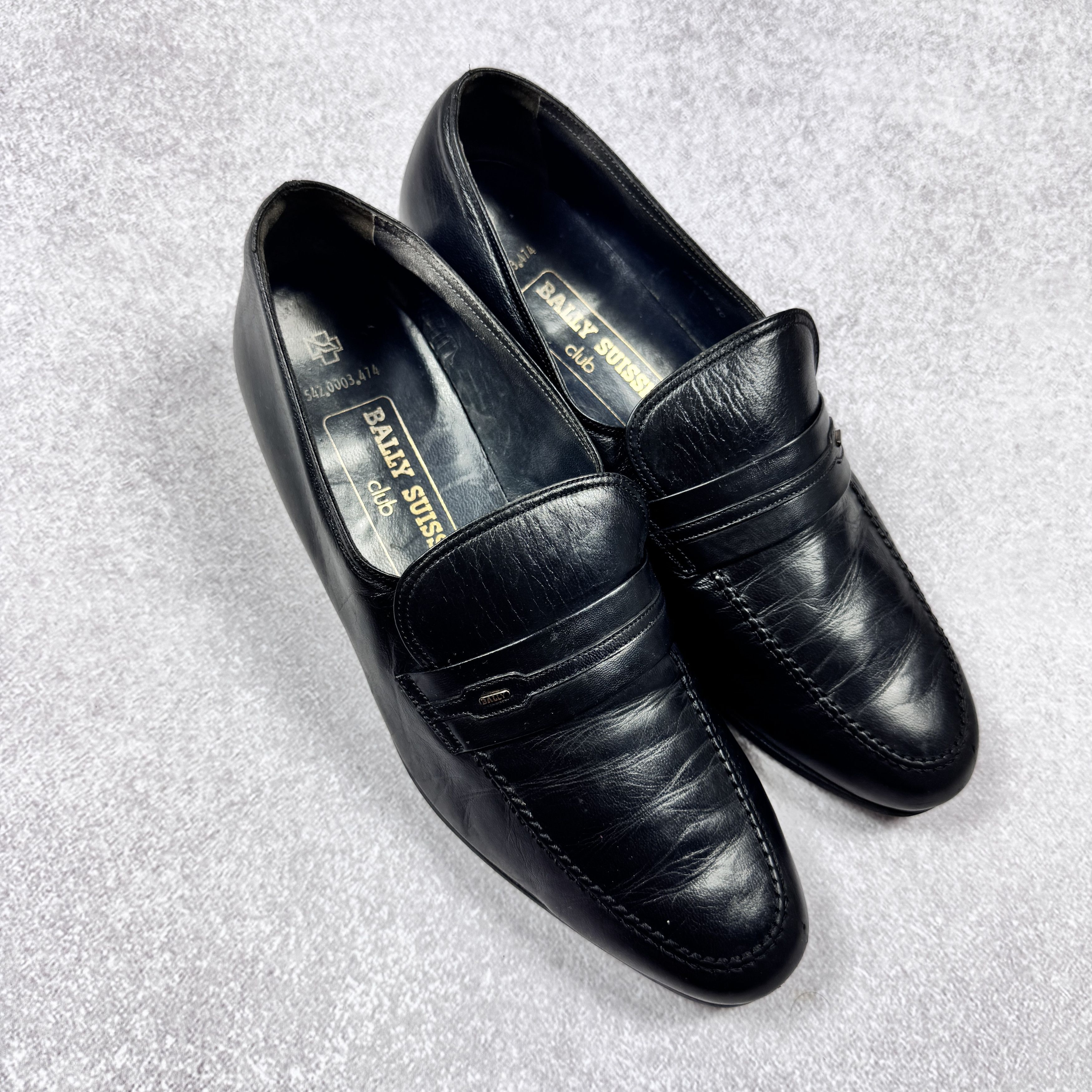 Bally Bally Suisse Club Black Leather Loafers 542161 Size 7/27 cm Size US 8.5 / EU 41-42 - 2 Thumbnail