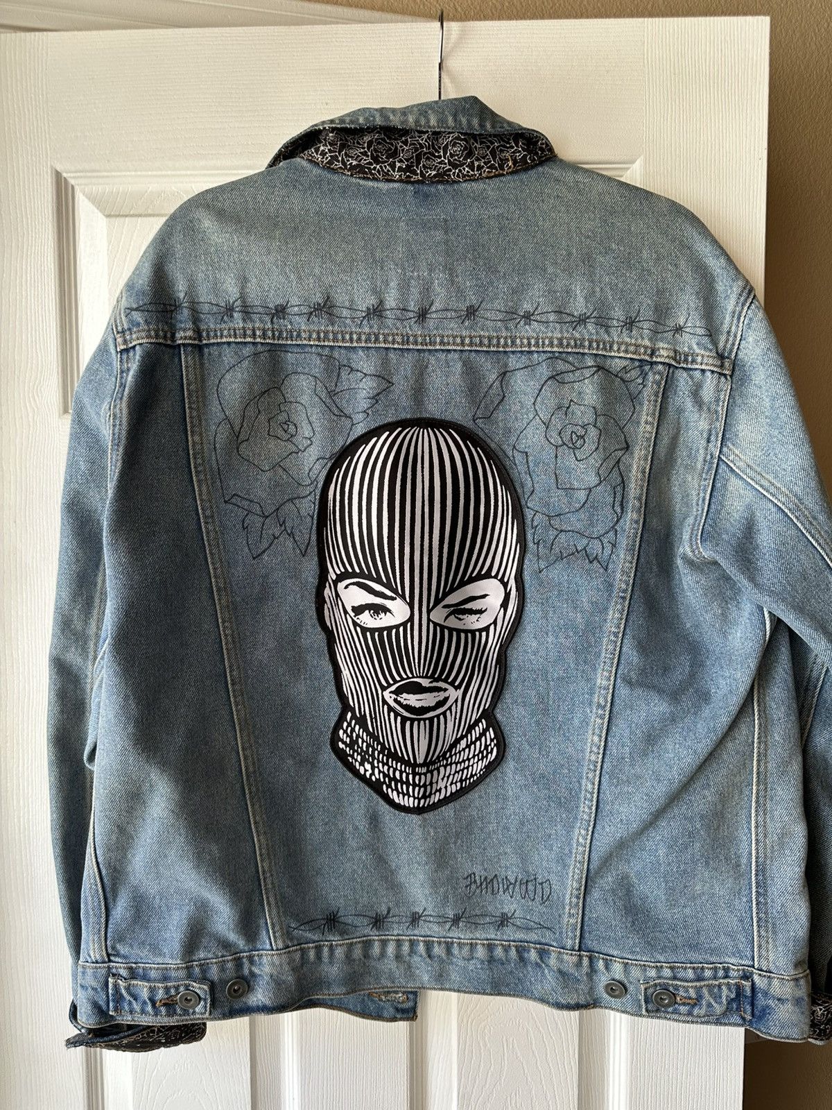 Supra BADWOOD x Supra Custom Art Jean Jacket Size L / US 10 / IT 46 - 2 Thumbnail