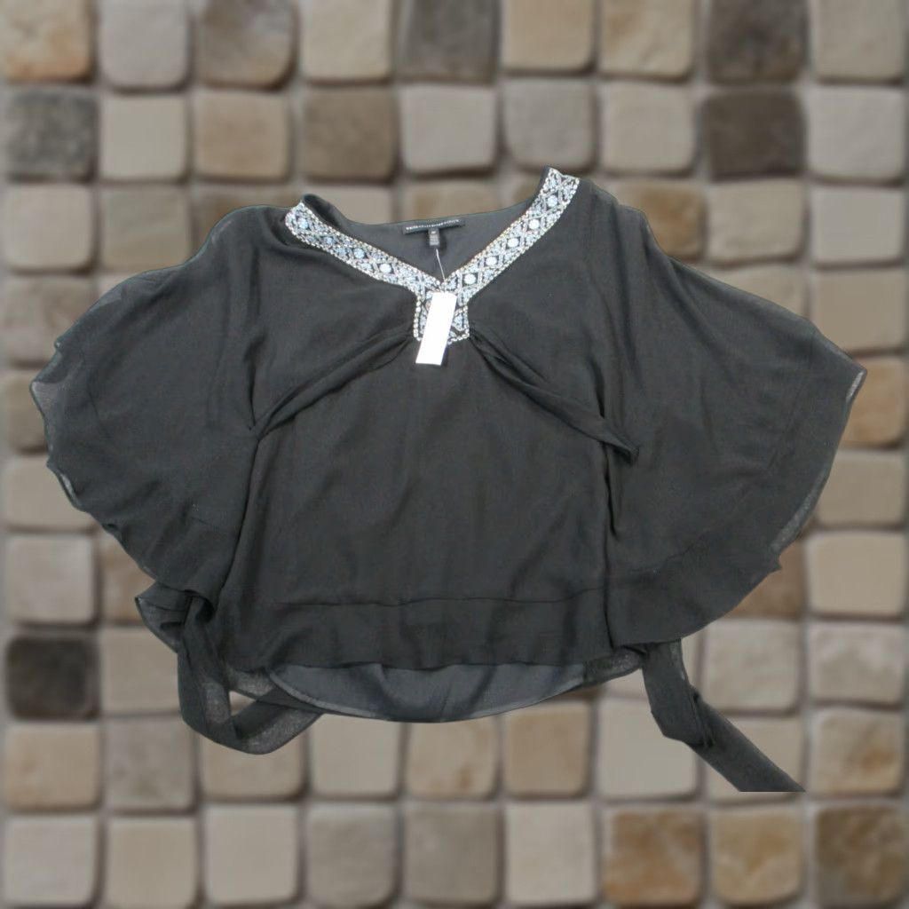 White House Black Market White House Black Market Poncho Womens Small Petite Black New Size S / US 4 / IT 40 - 1 Thumbnail