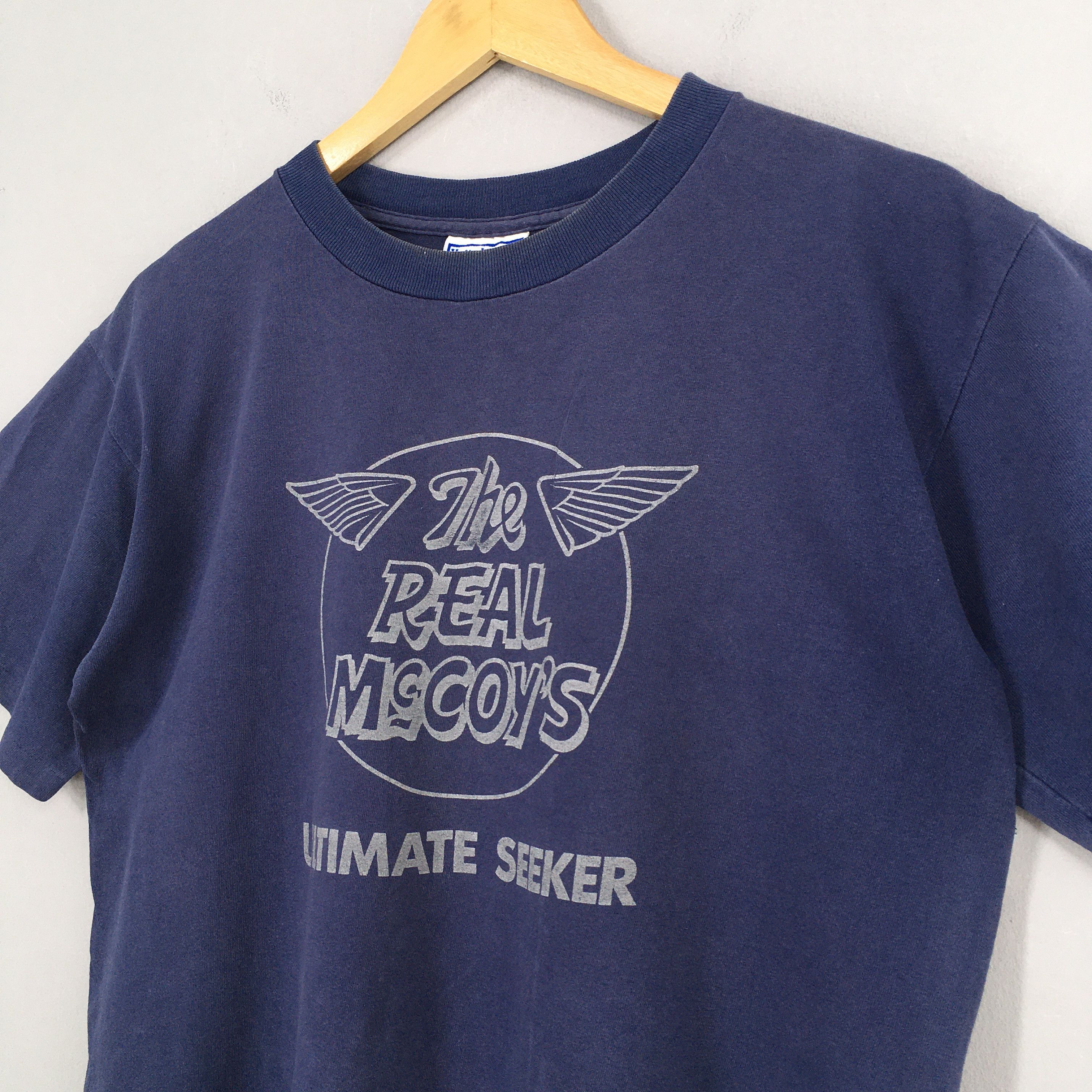 The Real McCoy's Vintage 90's Real Mccoy's Japan Blue Tshirt Medium Size US M / EU 48-50 / 2 - 3 Thumbnail