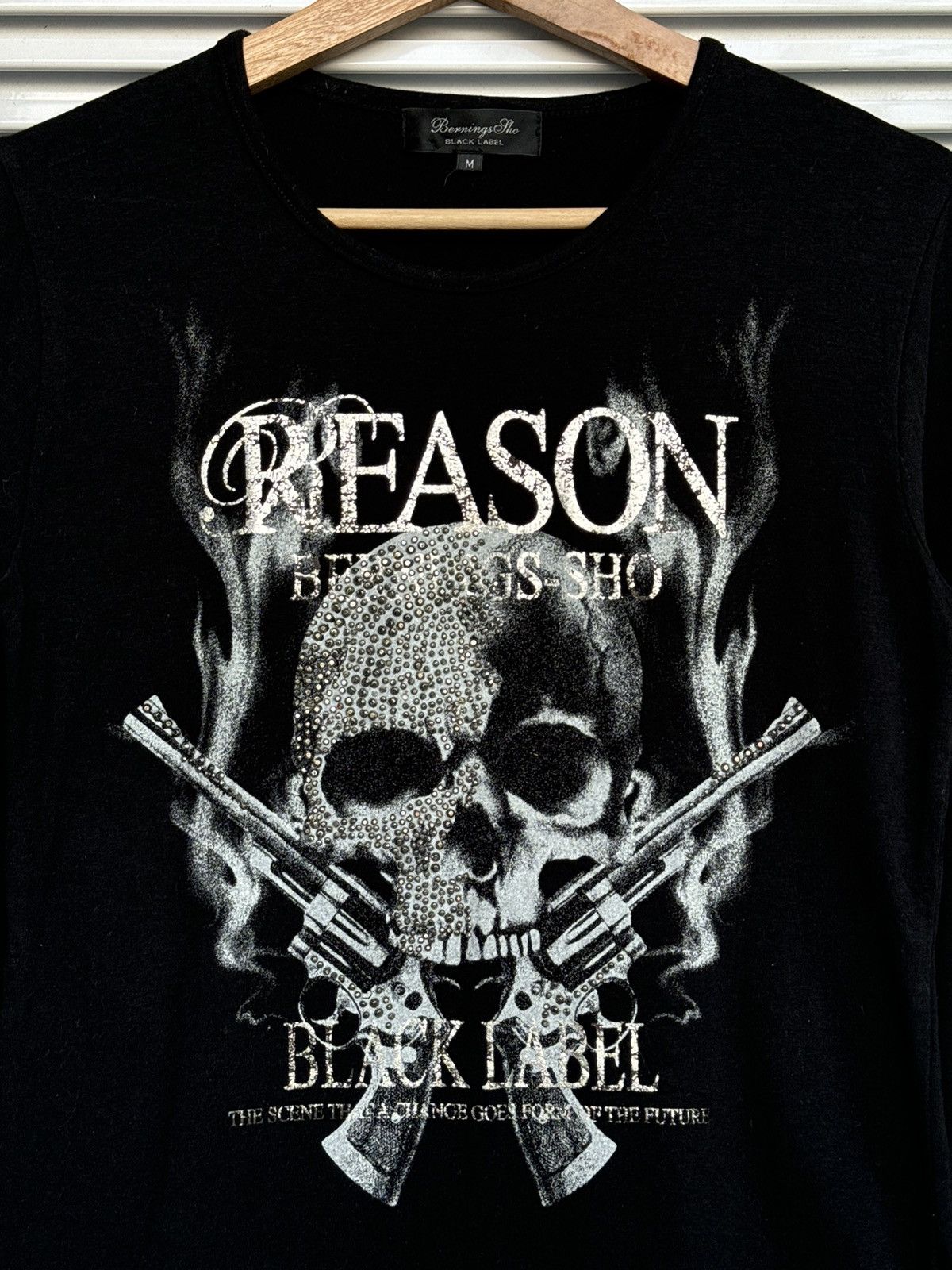 Japanese Brand Punk Bernings Sho Skulls Poem Riot Longsleeves Size US M / EU 48-50 / 2 - 3 Thumbnail