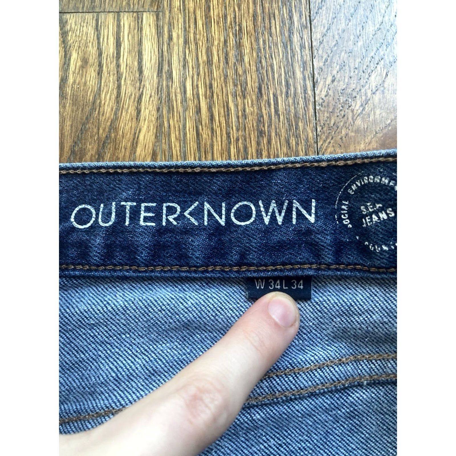 Outerknown Outerknown Jeans Men 34x30 Ambassador Slim Fit Blue Denim Organic Cotton Straight 5-Pocket Design Regular Men's Jeans Body: 30 Inseam Size US 34 / EU 50 - 6 Thumbnail