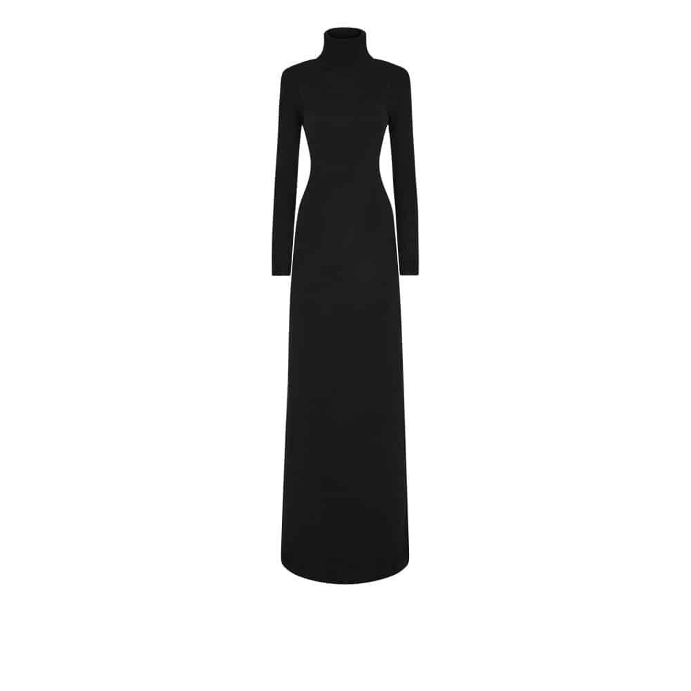 Tom Ford o1loc1c1225 ACK502 Cashmere Knit Evening Dress in Black Size XS / US 0-2 / IT 36-38 - 1 Thumbnail