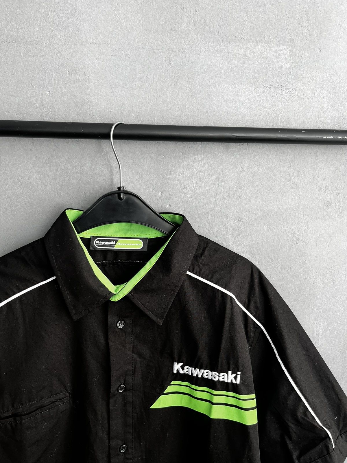 Vintage Kawasaki Vintage Racing Button Up Shirt BMR Team Moto Size US XL / EU 56 / 4 - 5 Thumbnail