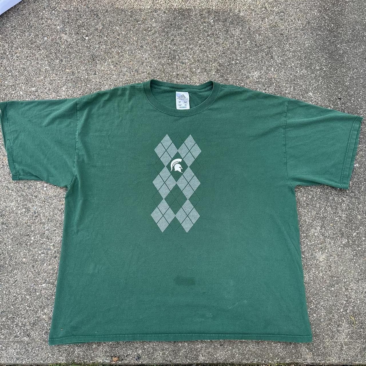 Adidas × NCAA × Vintage 90s Vintage Michigan Spartans Adidas MSU T-shirt NCAA Size US XXL / EU 58 / 5 - 2 Thumbnail