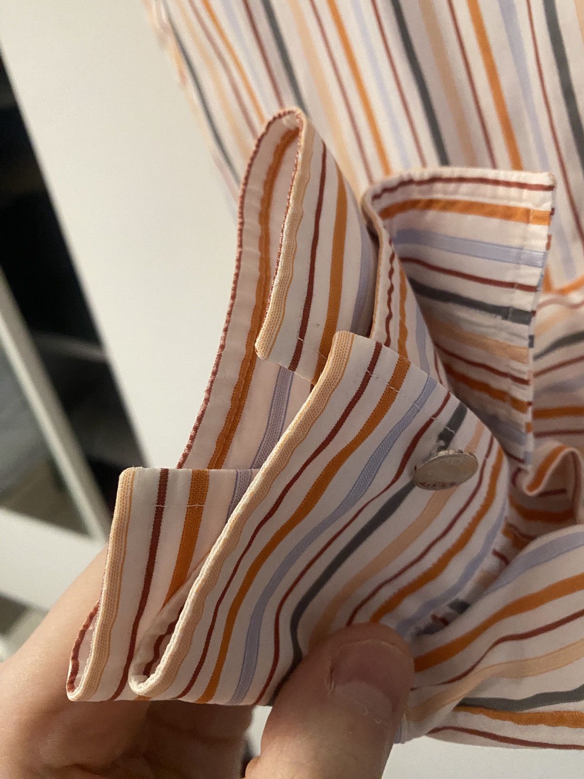 Hermes Hermes luxury multicolor stripped shirt button up Size US XL / EU 56 / 4 - 8 Thumbnail