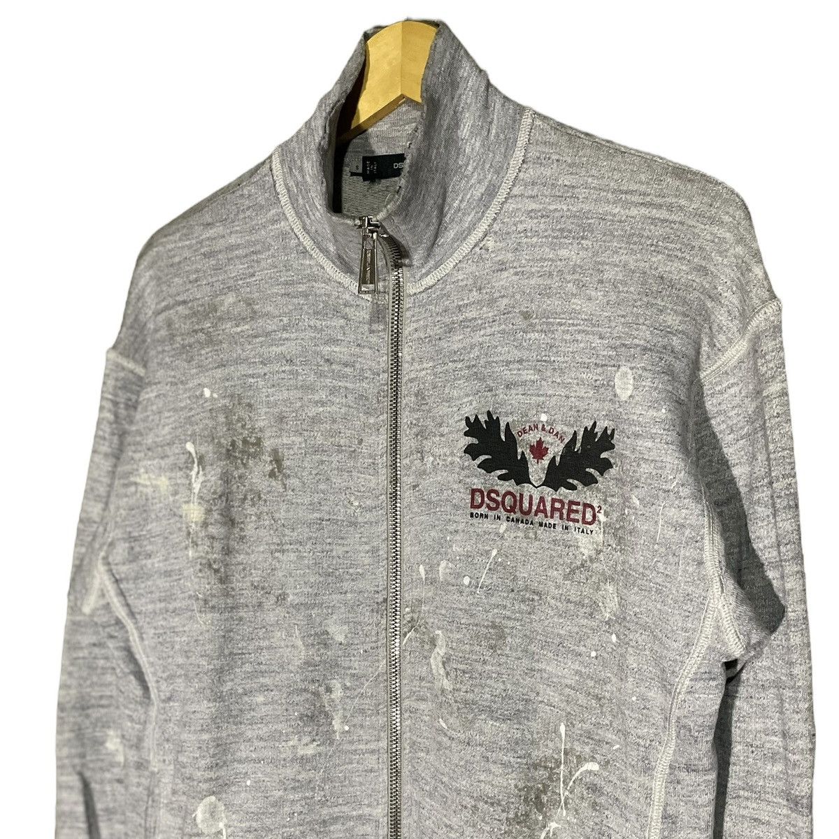 Dsquared2 Dsquared2 Distressed Zip Up Sweatshirt Size US S / EU 44-46 / 1 - 3 Thumbnail