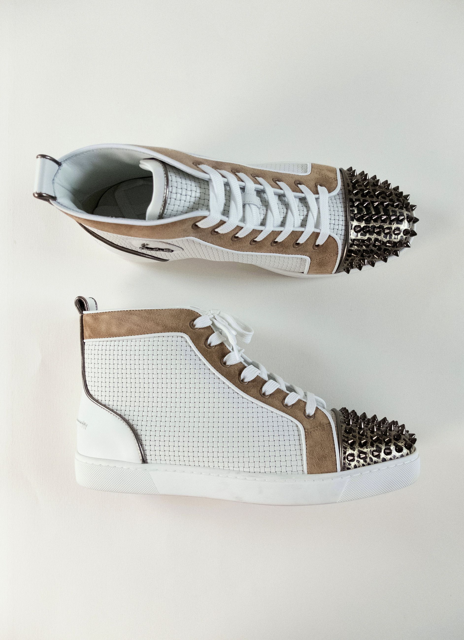 Christian Louboutin CHRISTIAN LOUBOUTIN Louis Spikes white leather sneakers 9.5 Size US 9.5 / EU 42-43 - 2 Thumbnail