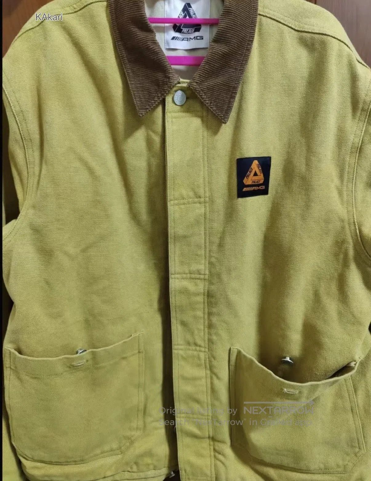 Palace Beige Collared Jacket with Embroidered Back Design. Size US L / EU 52-54 / 3 - 2 Thumbnail