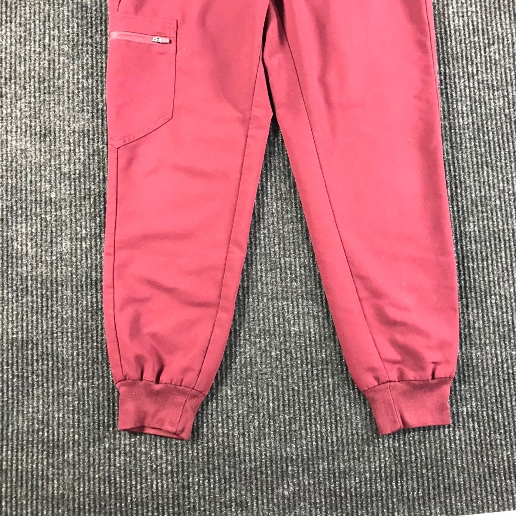 Vintage FIGS Zamora Jogger Scrub Pants - Womens S - Burgundy Maroon Technical Size 28" / US 6 / IT 42 - 3 Thumbnail