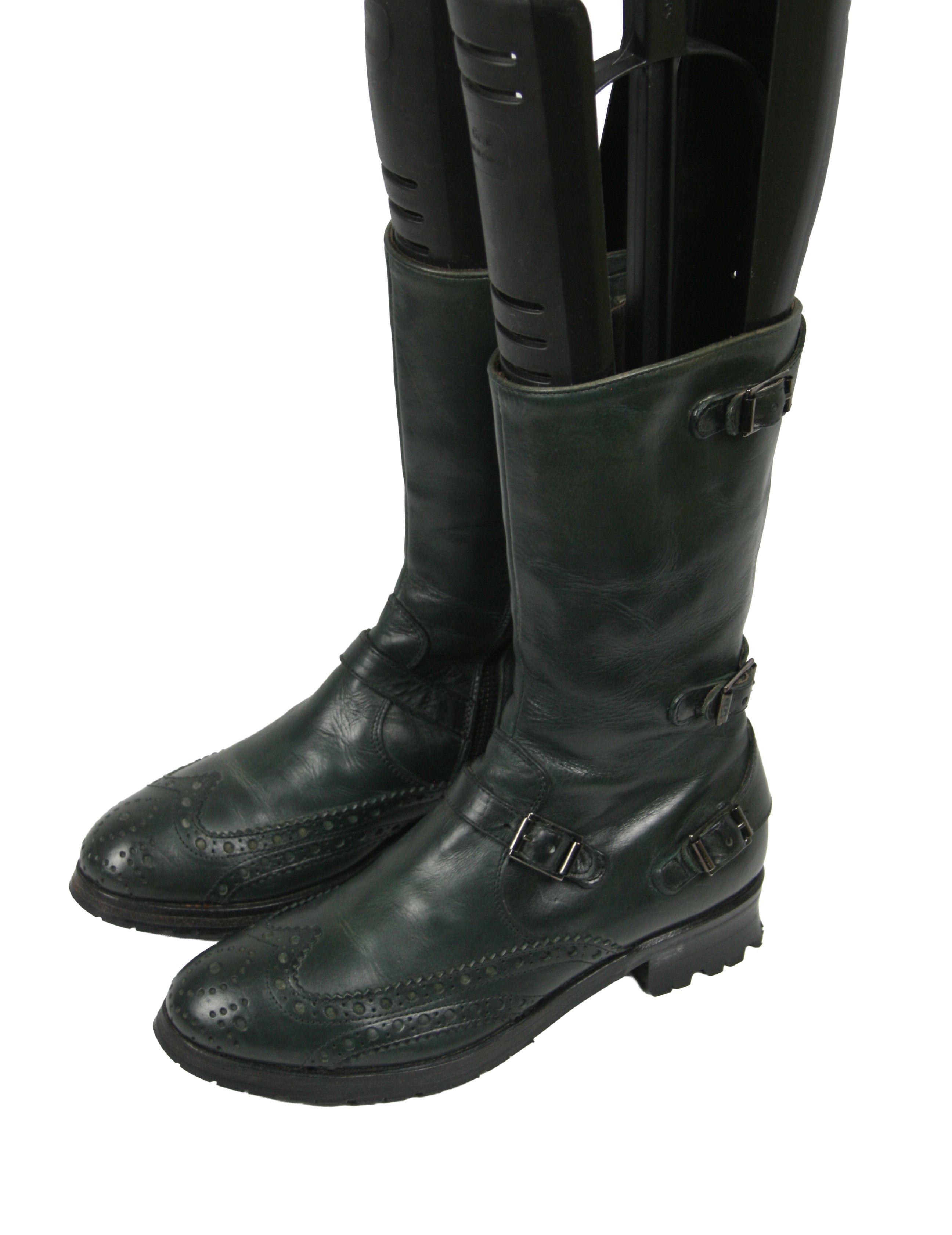 Shoto Engineered Biker Military Brogue Leather Boots Size US 6 / IT 36 - 3 Thumbnail