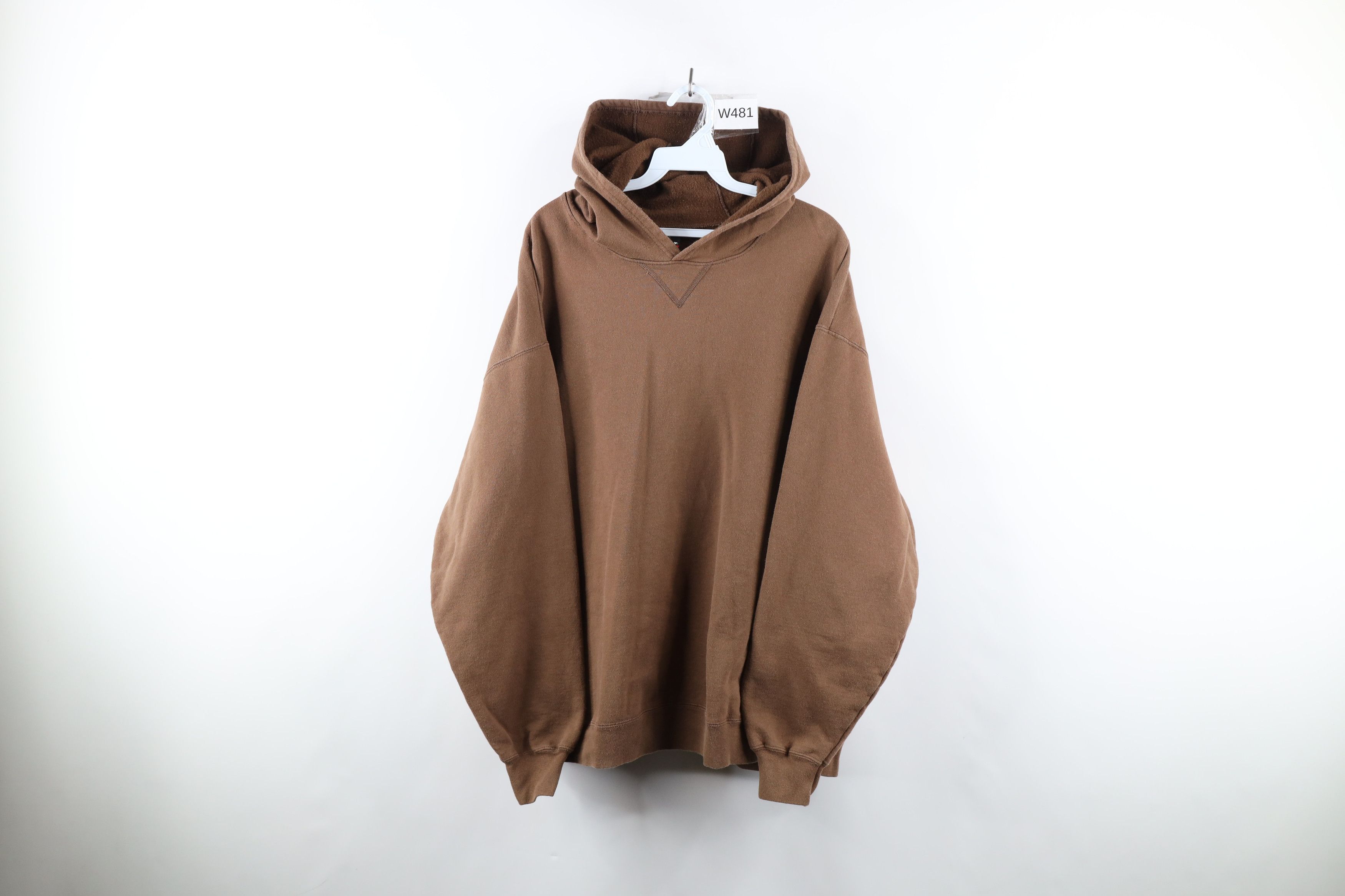 image of 90's Hanes Beefy Heavyweight Hoodie Sweatshirt Brown, Men's (Size XL)