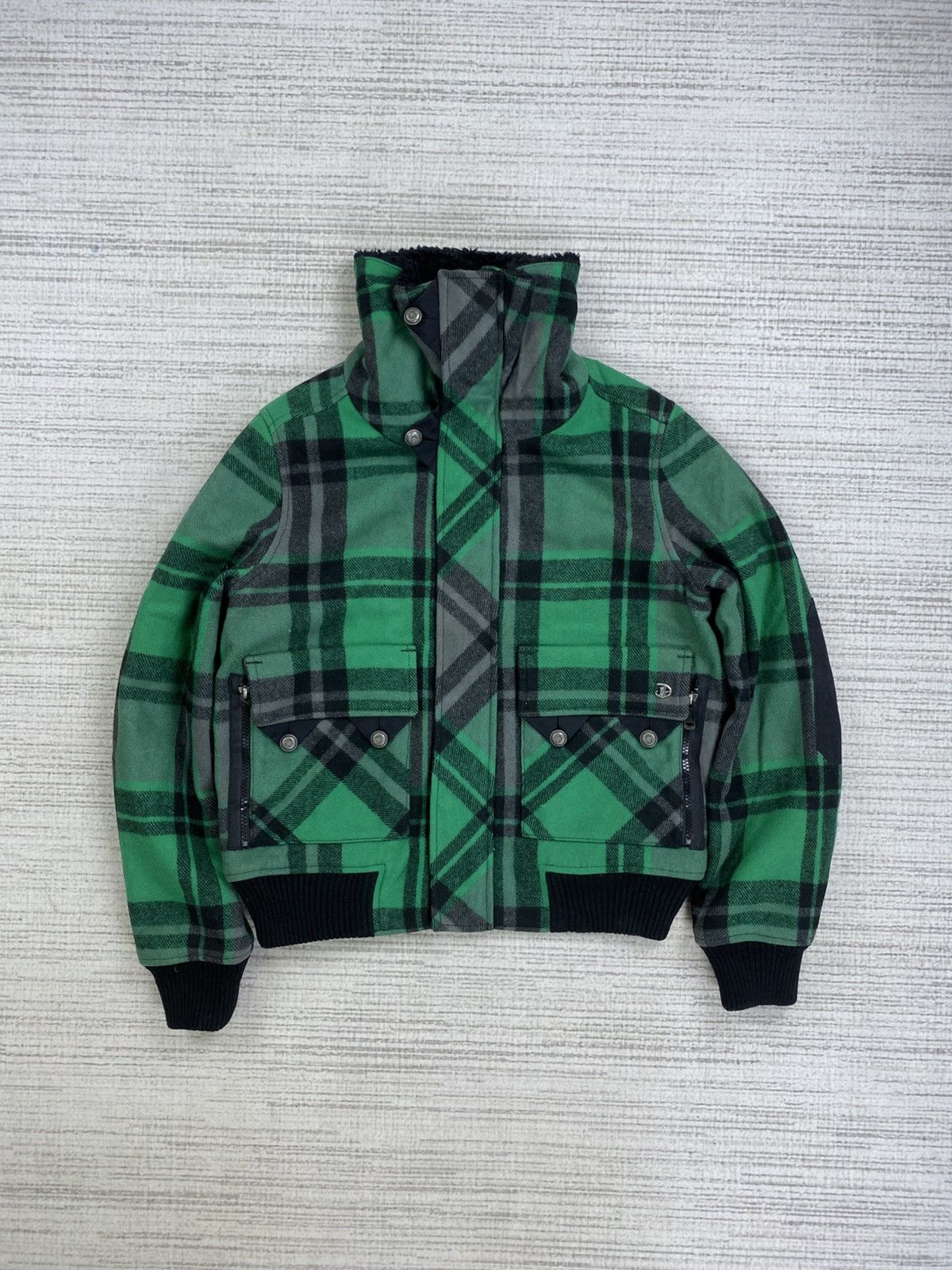 Diesel 🔥Diesel Green Checked Multipocket Lined Sherpa Jacket Size US M / EU 48-50 / 2 - 2 Thumbnail
