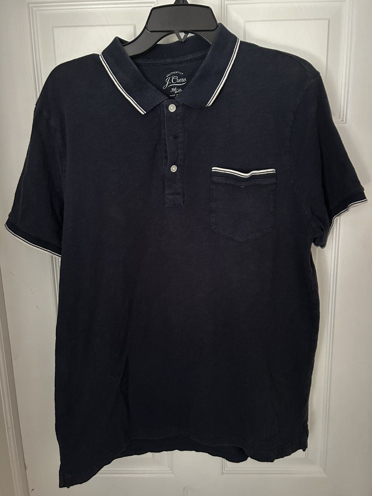 J.Crew J. Crew Navy with White Accent Polo Size US L / EU 52-54 / 3 - 1 Thumbnail
