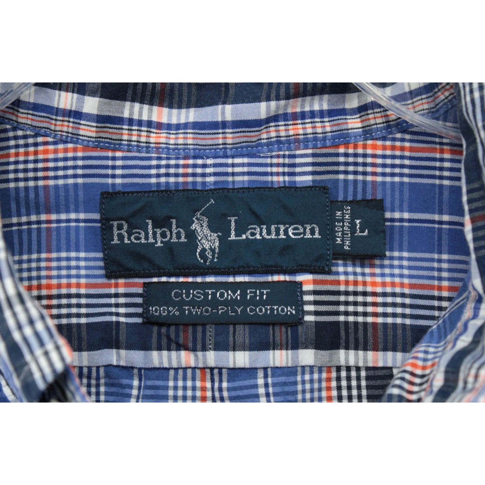 Polo Ralph Lauren VINTAGE Polo Ralph Lauren Shirt Mens L Blue Custom Fit Plaid Shortsleeve Button-Up Size US L / EU 52-54 / 3 - 5 Thumbnail