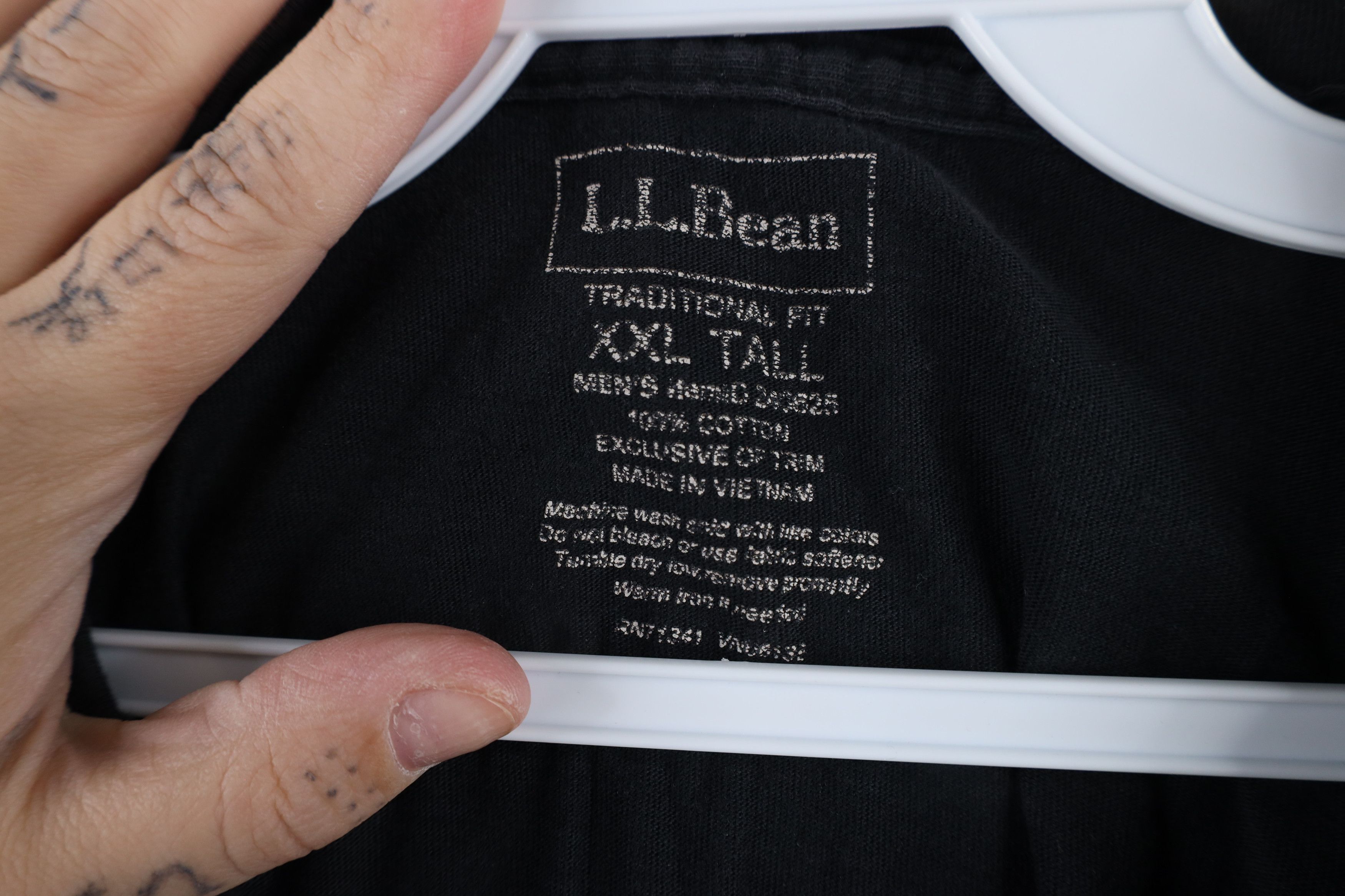 L.L. Bean × Vintage Vintage LL Bean Short Sleeve Pocket T-Shirt Black Cotton Size US XXL / EU 58 / 5 - 5 Thumbnail
