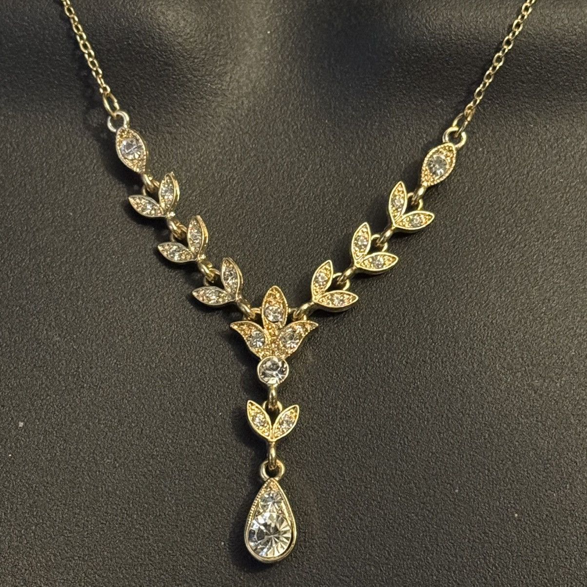 Other Downton Abbey gold tone crystal vine necklace Size ONE SIZE - 2 Thumbnail