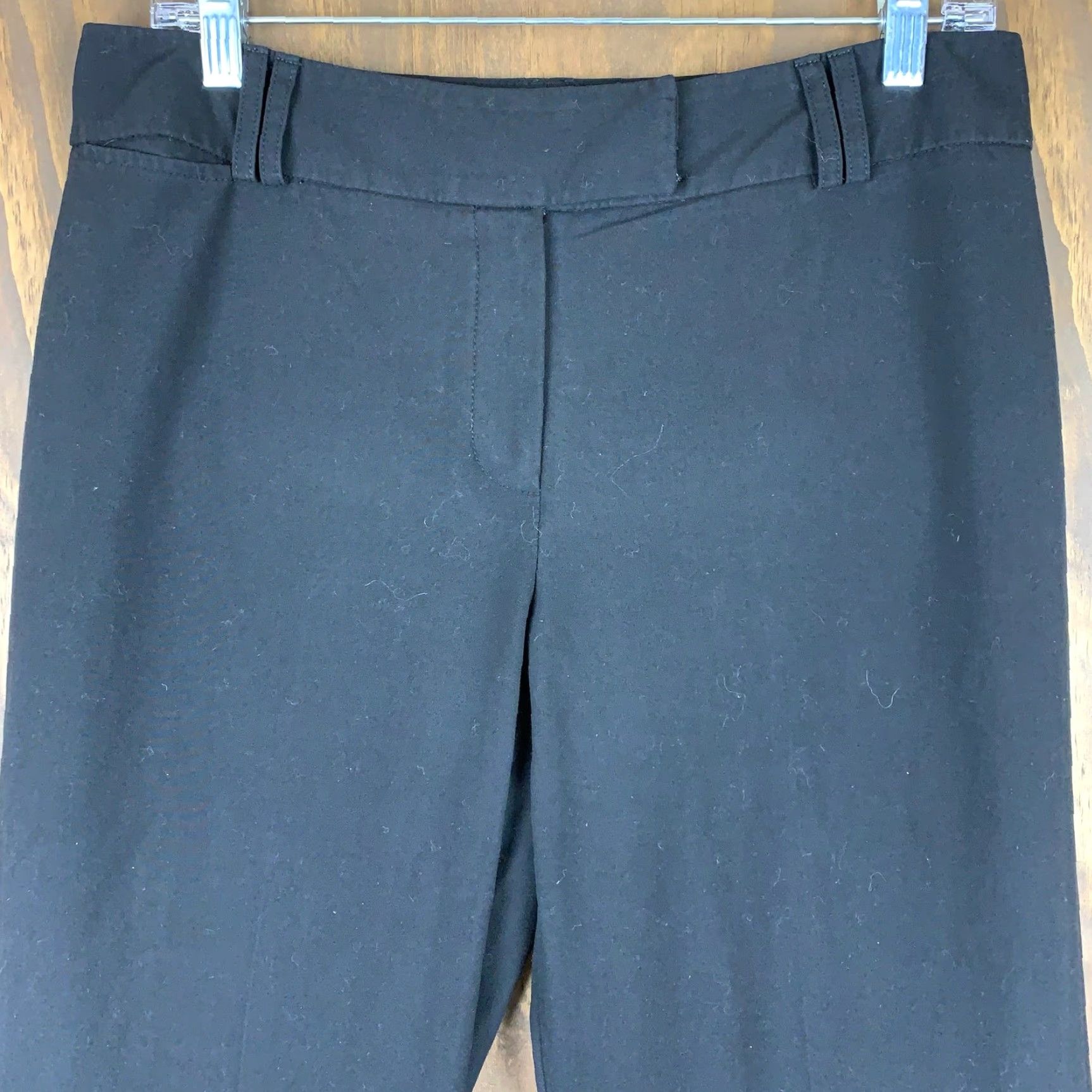 Talbots Talbots Womens Pants Black Petite Mid Rise Straight Wide Cuffed Leg Stretch 8P Size 24" / US 00 / IT 34 - 2 Thumbnail