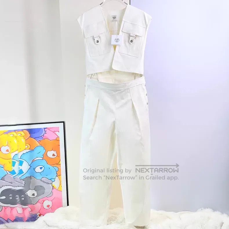 Hermes Hermes White Sleeveless Jumpsuit Size 25" / US 0 / IT 36 - 1 Thumbnail