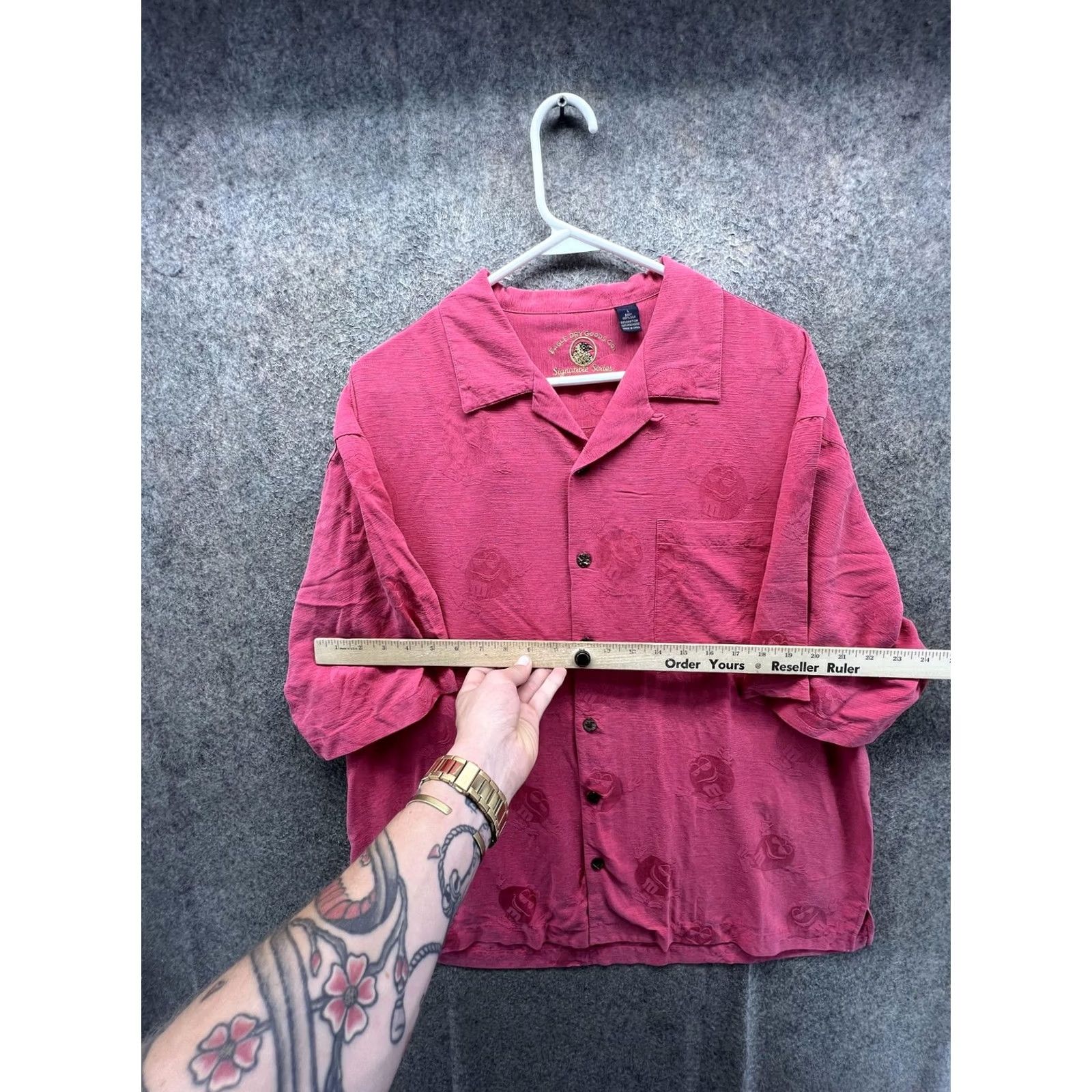 Vintage Eagle Dry Goods Shirt Mens Large Pink M&M's Hawaiian Camp Button Front Vintage Camp? Size US L / EU 52-54 / 3 - 4 Thumbnail
