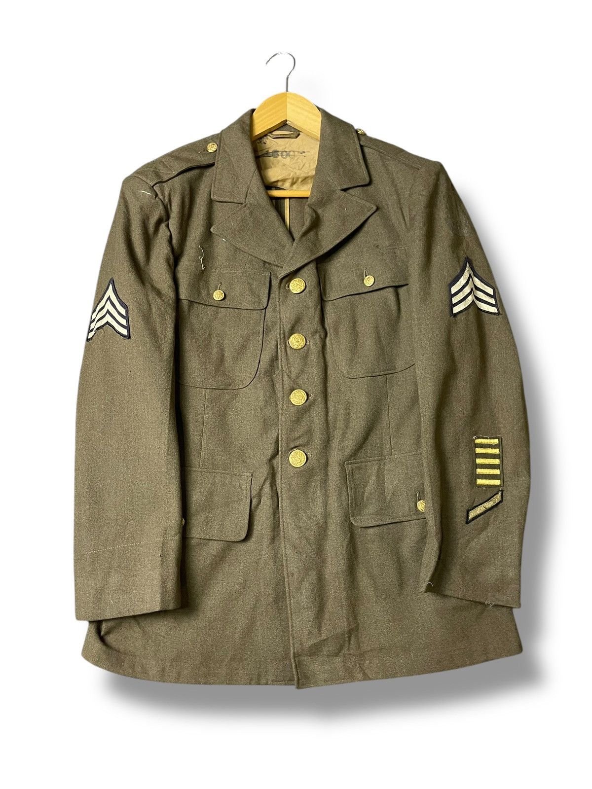 Japanese Brand × Vintage Vintage USA Army Four Pocket Wool Jacket (107) Size US XXS / EU 40 - 1 Thumbnail