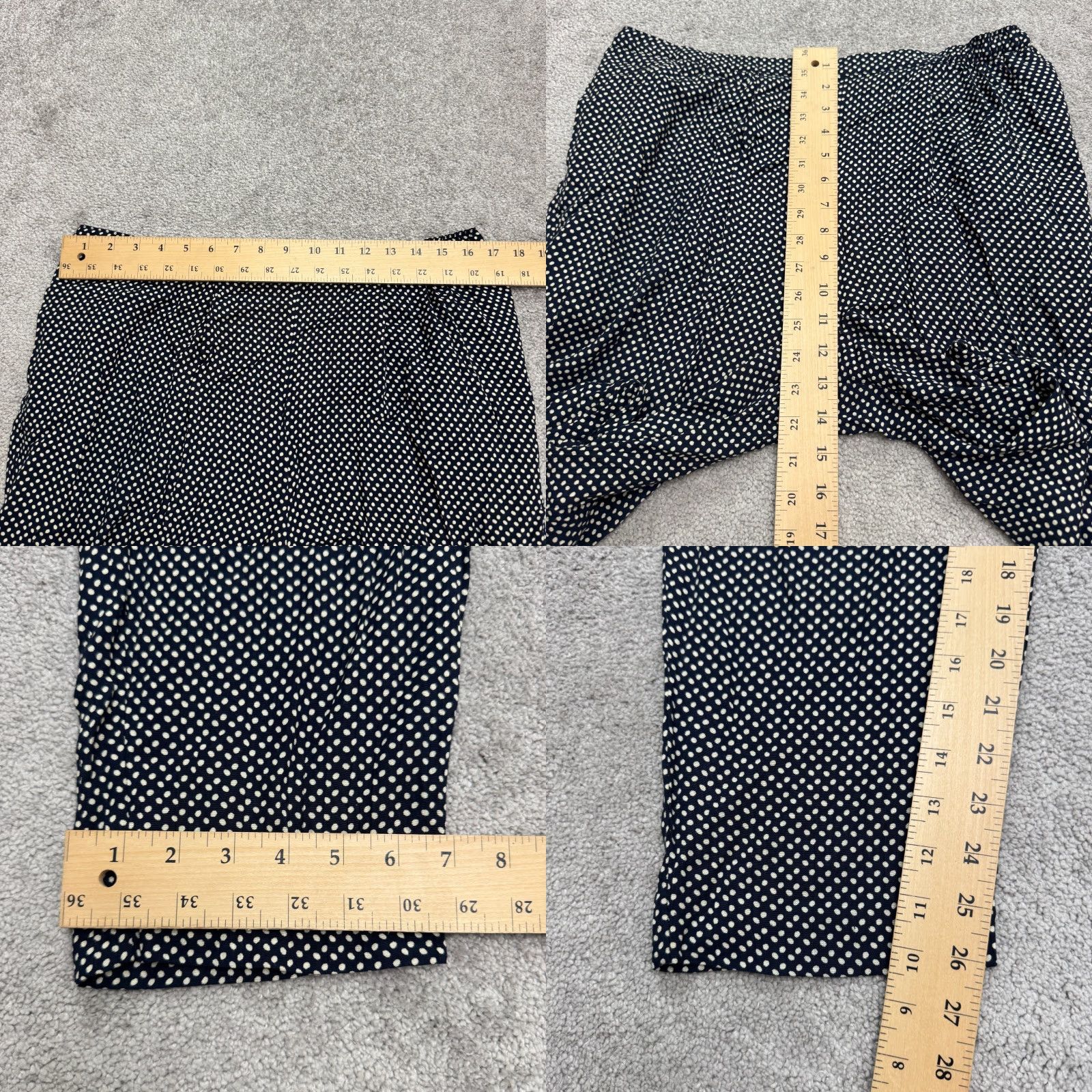 Marks & Spencer VINTAGE Marks & Spencer St Michael Polka Print Pants Women UK14 Navy Polka 90s Casual Pants Women UK14 Navy Size 36" / US 14 / IT 50 - 8 Thumbnail