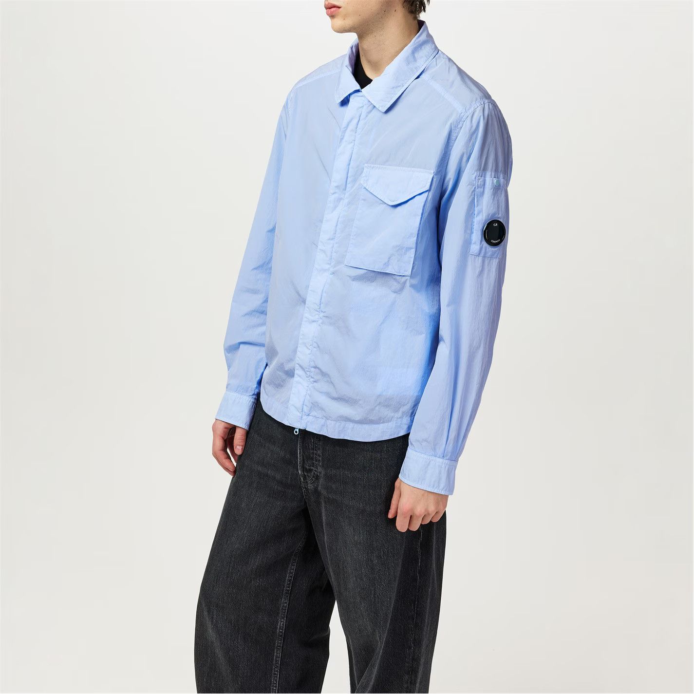 C.P. Company o1g2r1mq0426 Chrome-R Long Sleeve Overshirt in Blue Size US S / EU 44-46 / 1 - 1 Thumbnail