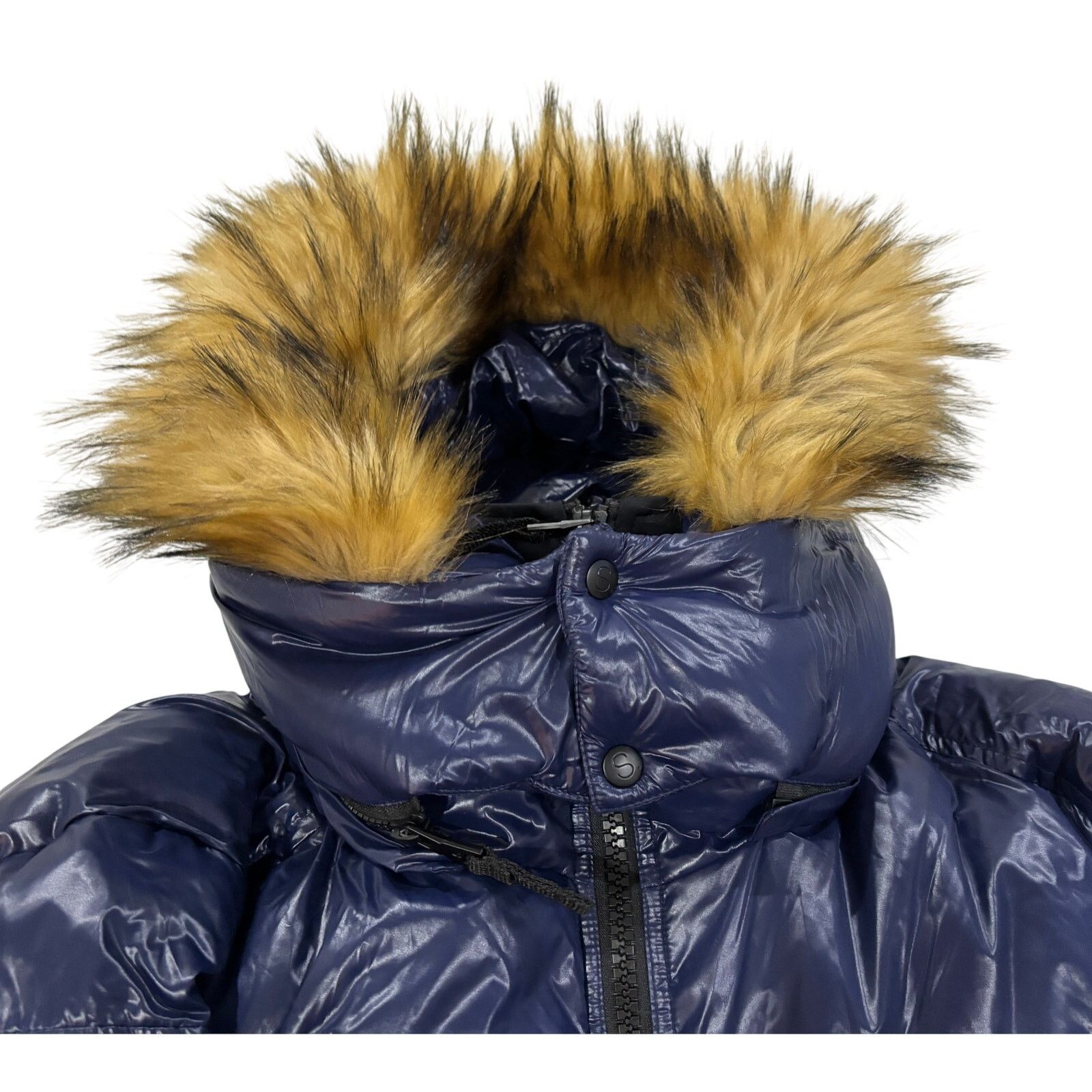 Other *R39 S13 Men's Faux Fur Lined Hoodie Puffer Jacket Navy XL Size US XL / EU 56 / 4 - 5 Thumbnail