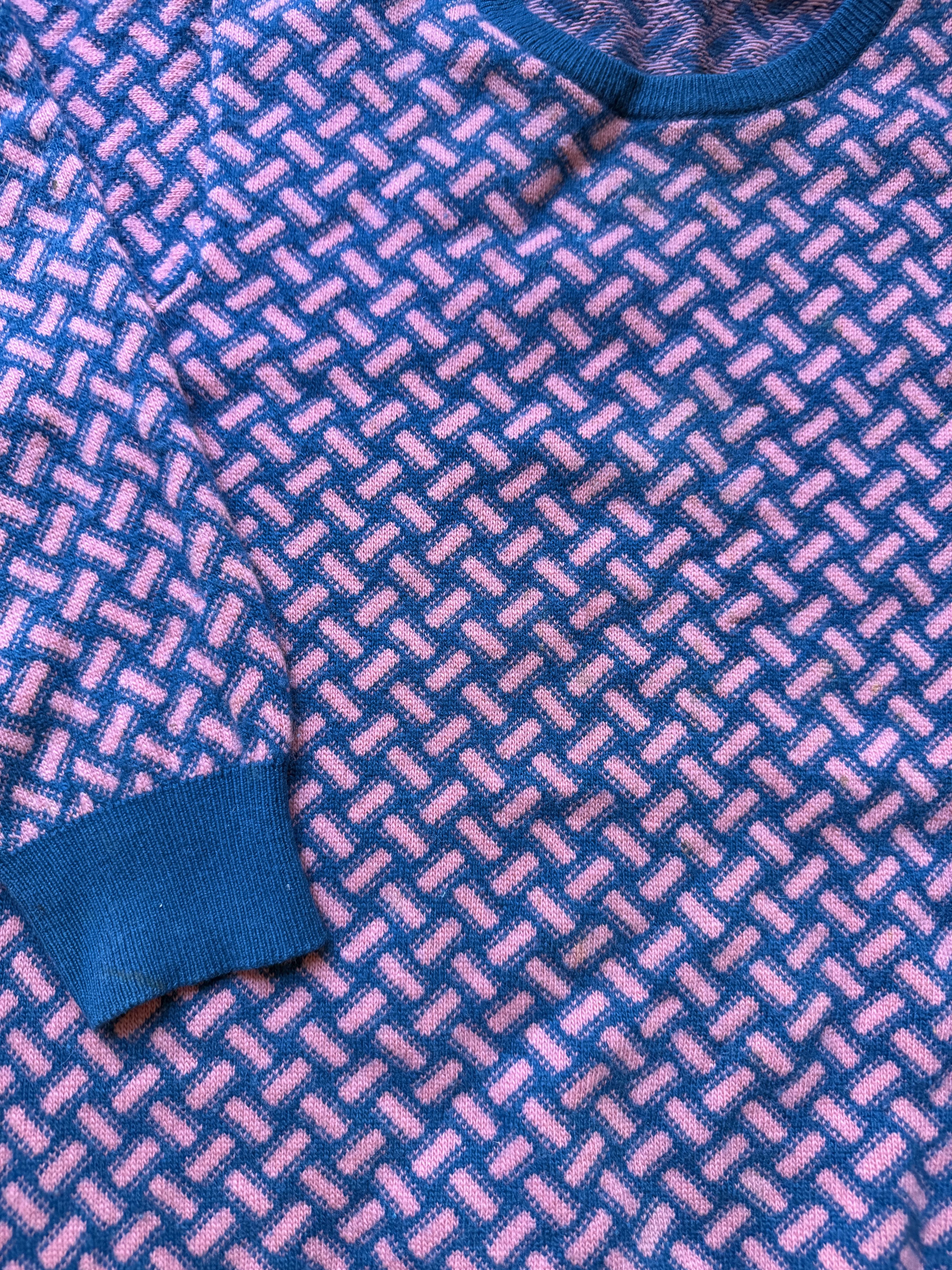 Loro Piana Loro Piana Pink and Turquoise Sweater Size US L / EU 52-54 / 3 - 2 Thumbnail