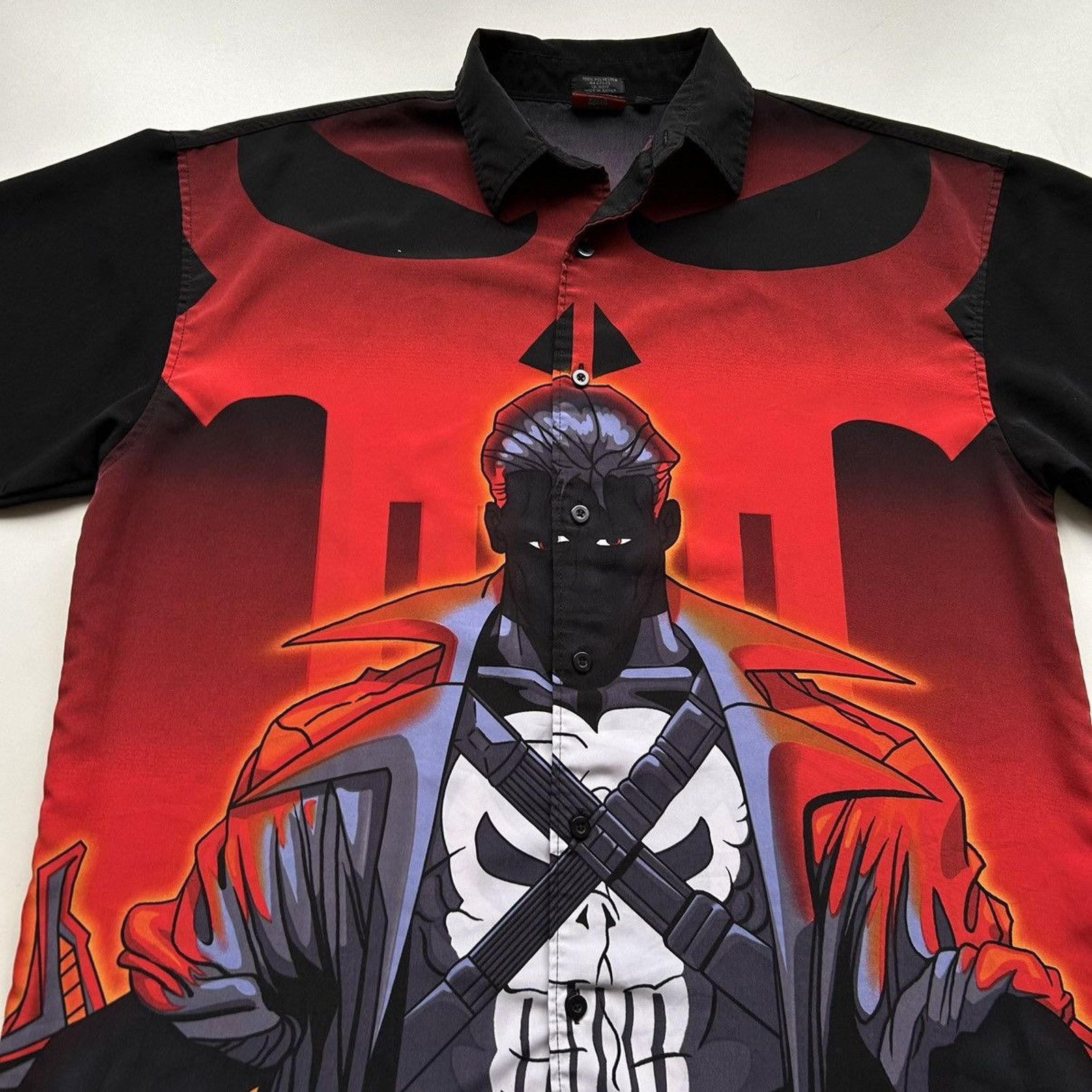 Marvel Comics Vintage Y2K The Punisher Marvel Comics Button Up Shirt Large Size US L / EU 52-54 / 3 - 2 Thumbnail