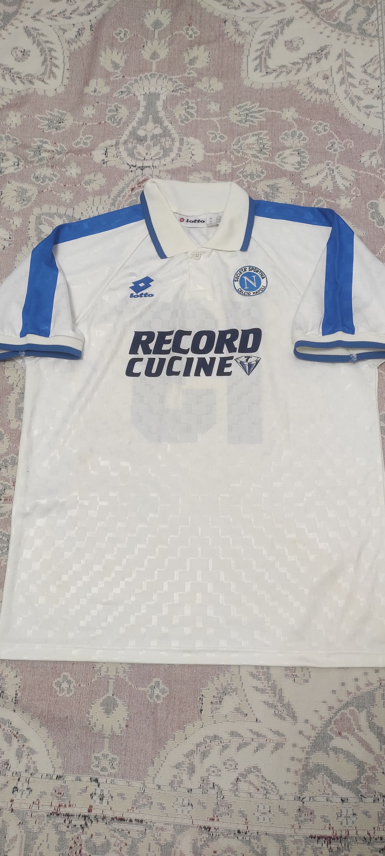 Image of Lotto Napoli 13 Away Football Shirt 1995 - 1996 in White, Men's (Size XL)