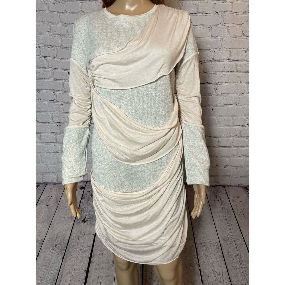 Other Pencey Standard Grey Pink Draped Long Sleeve Mini Dress Siz Size L / US 10 / IT 46 - 9 Thumbnail