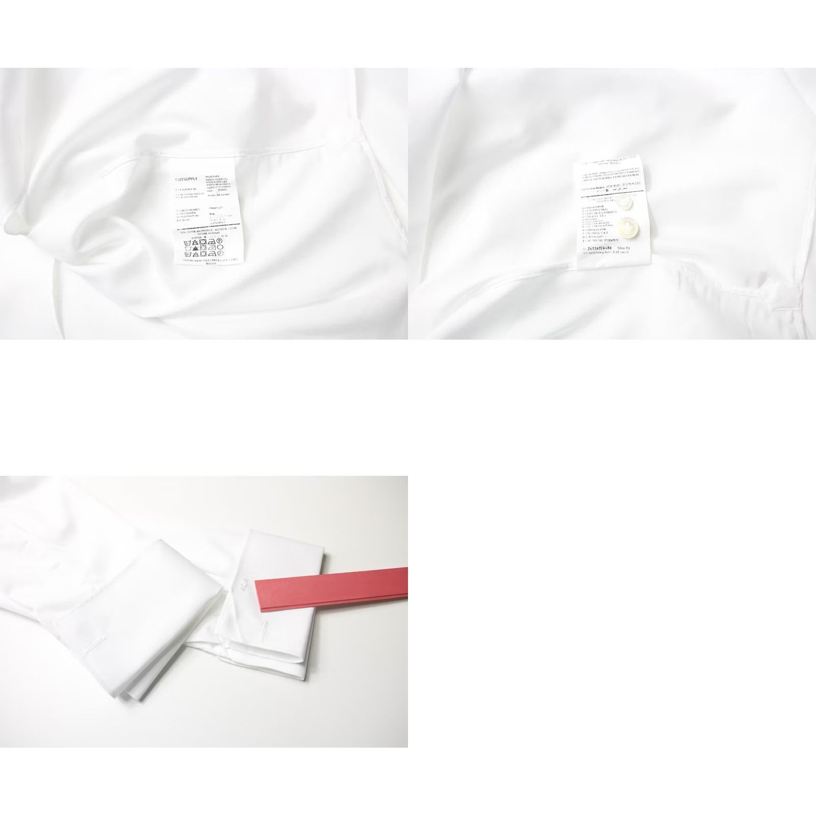 Suitsupply Suitsupply Slim Fit Formal Shirt Men's XL Spread Collar Hidden Buttons White Dress Shirt Size 46R - 8 Thumbnail