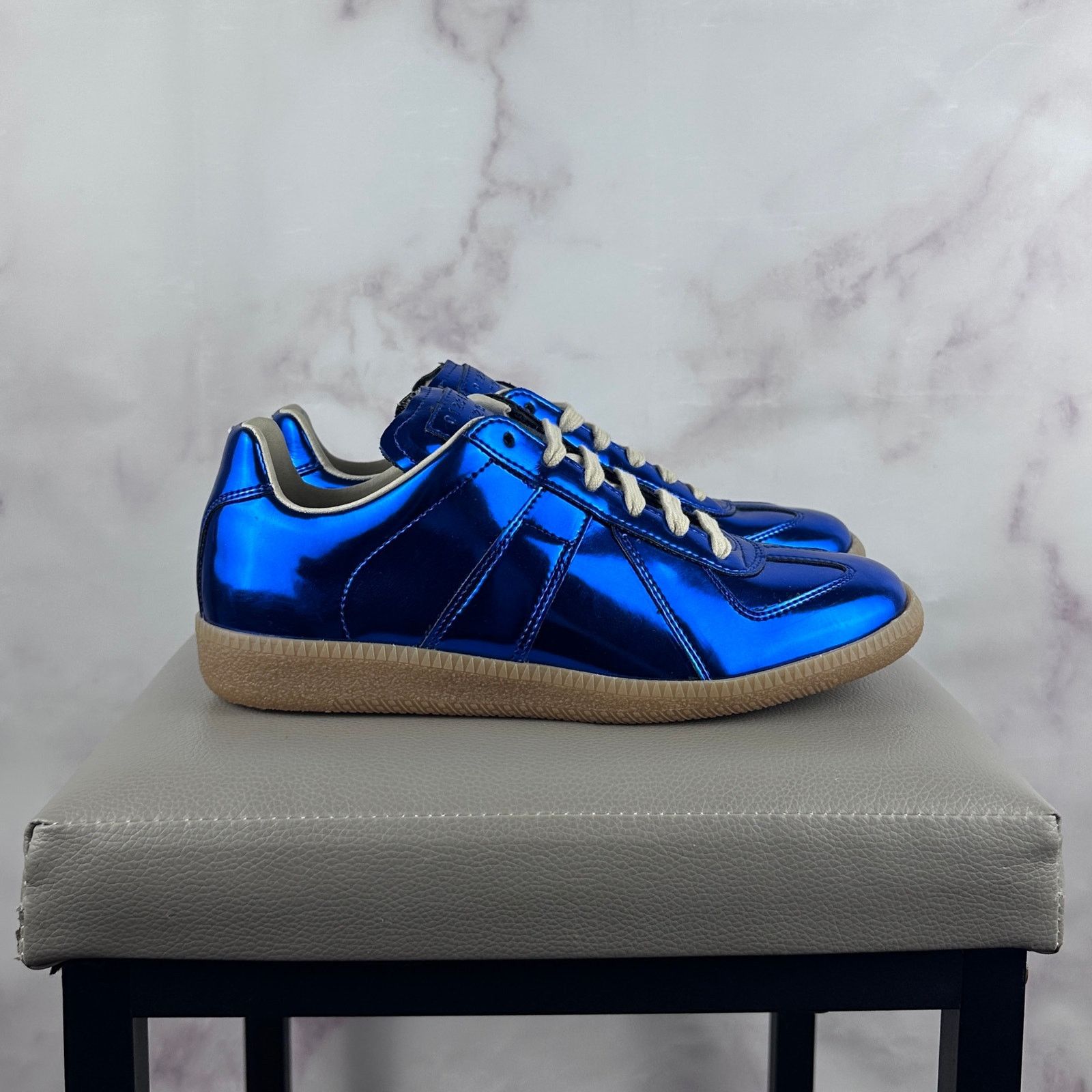 Maison Margiela Replica GAT Trainer Metallic Blue Size US 5 / IT 35 - 10 Thumbnail