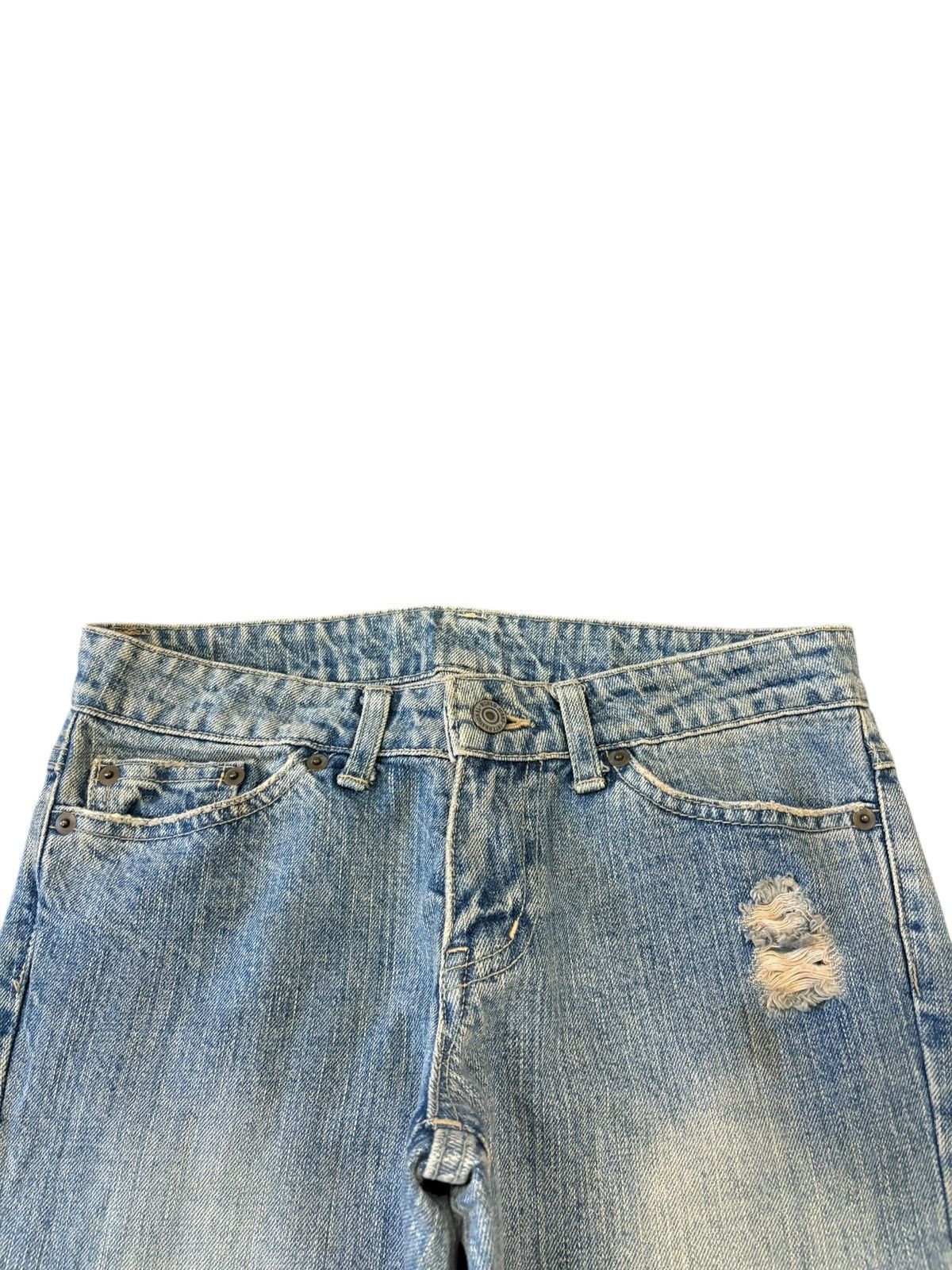 Yasuyuki Ishii Vintage Japanese Brand Mud Wash Distressed Flare Jeans Size 28" / US 6 / IT 42 - 4 Thumbnail
