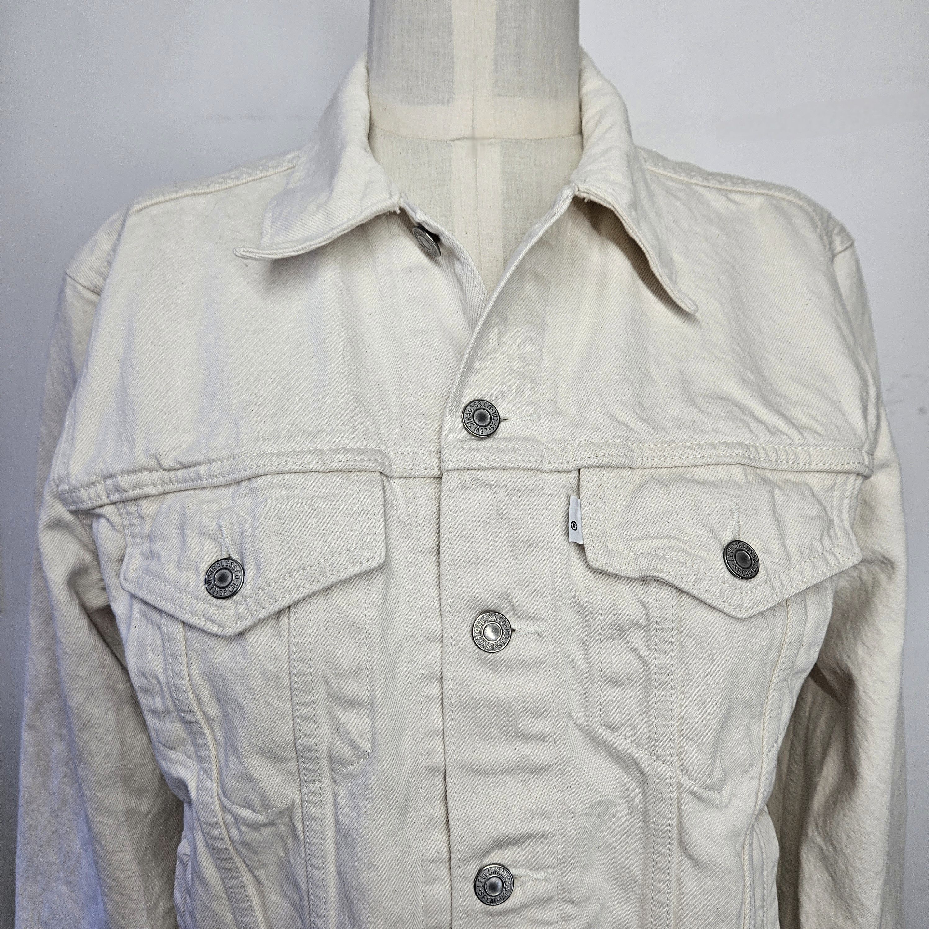 Levi's Levi's Men's L Denim Trucker Jacket Cream White 6 Pocket Size US L / EU 52-54 / 3 - 6 Thumbnail