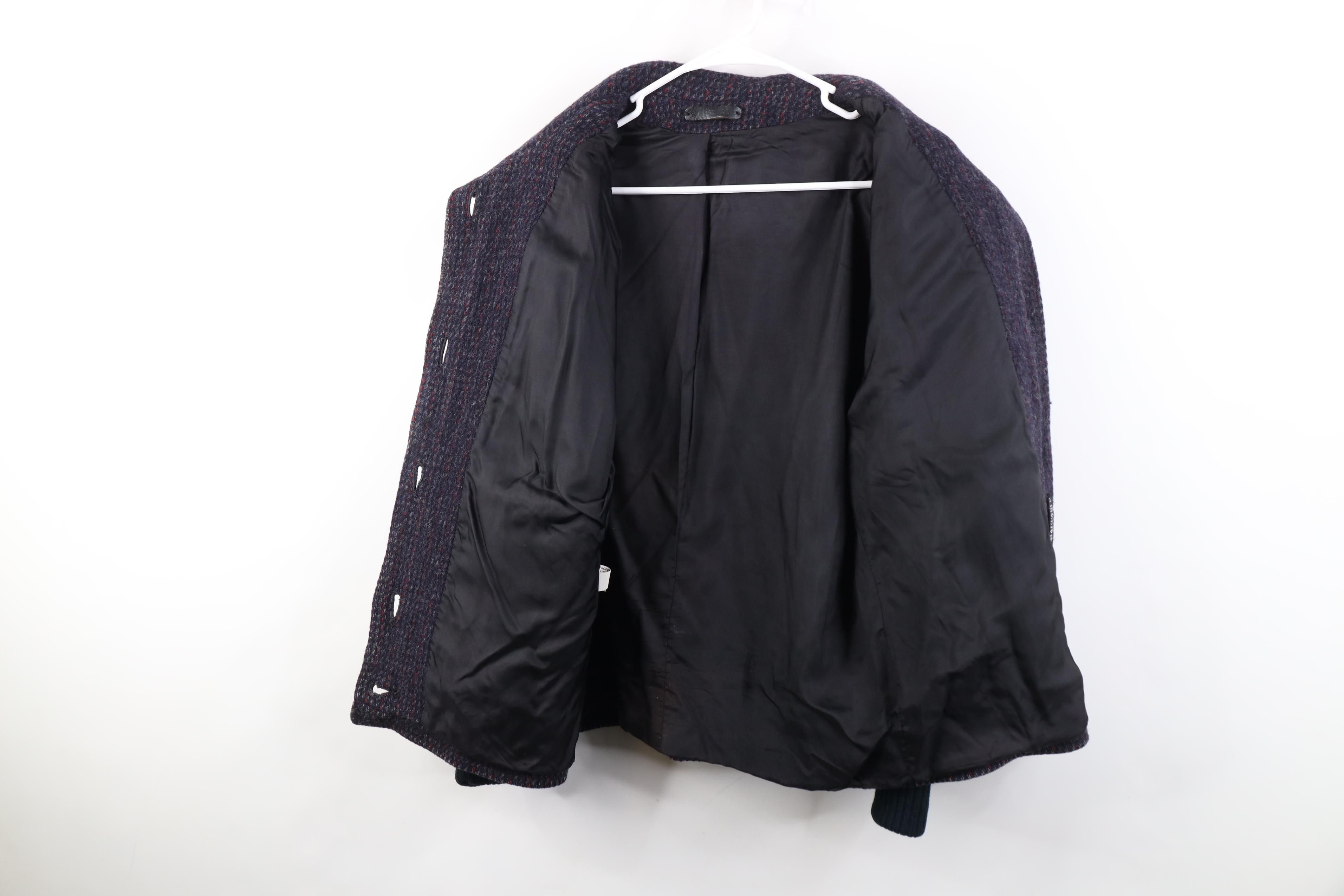 Vintage Vintage 80s 90s Streetwear Trim Wool Tweed Bomber Jacket USA Size L / US 10 / IT 46 - 10 Thumbnail