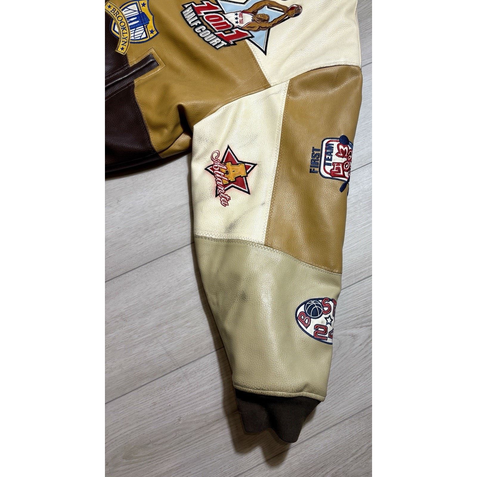 Other Raw Blue Patchwork Varsity Jacket Mens 3XL Basketball Y2K Size US XXL / EU 58 / 5 - 12 Thumbnail