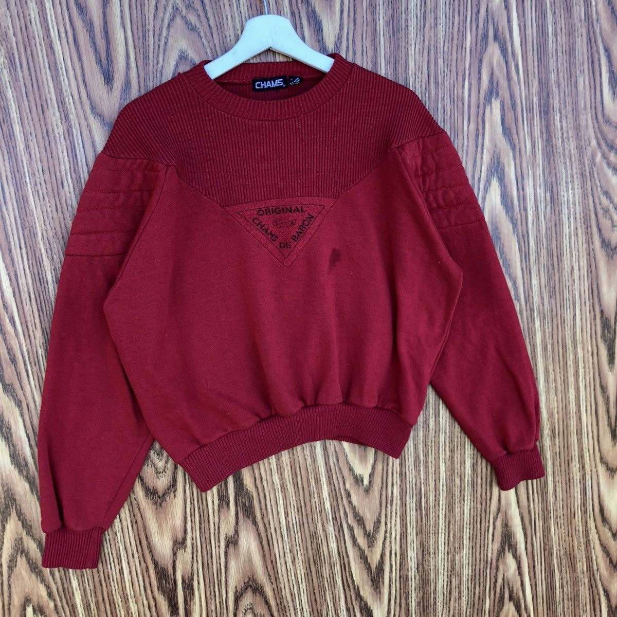 Vintage Vintage Chams Ribbed Sweatshirt Medium Red Jumper Graphic Size L / US 10 / IT 46 - 3 Thumbnail
