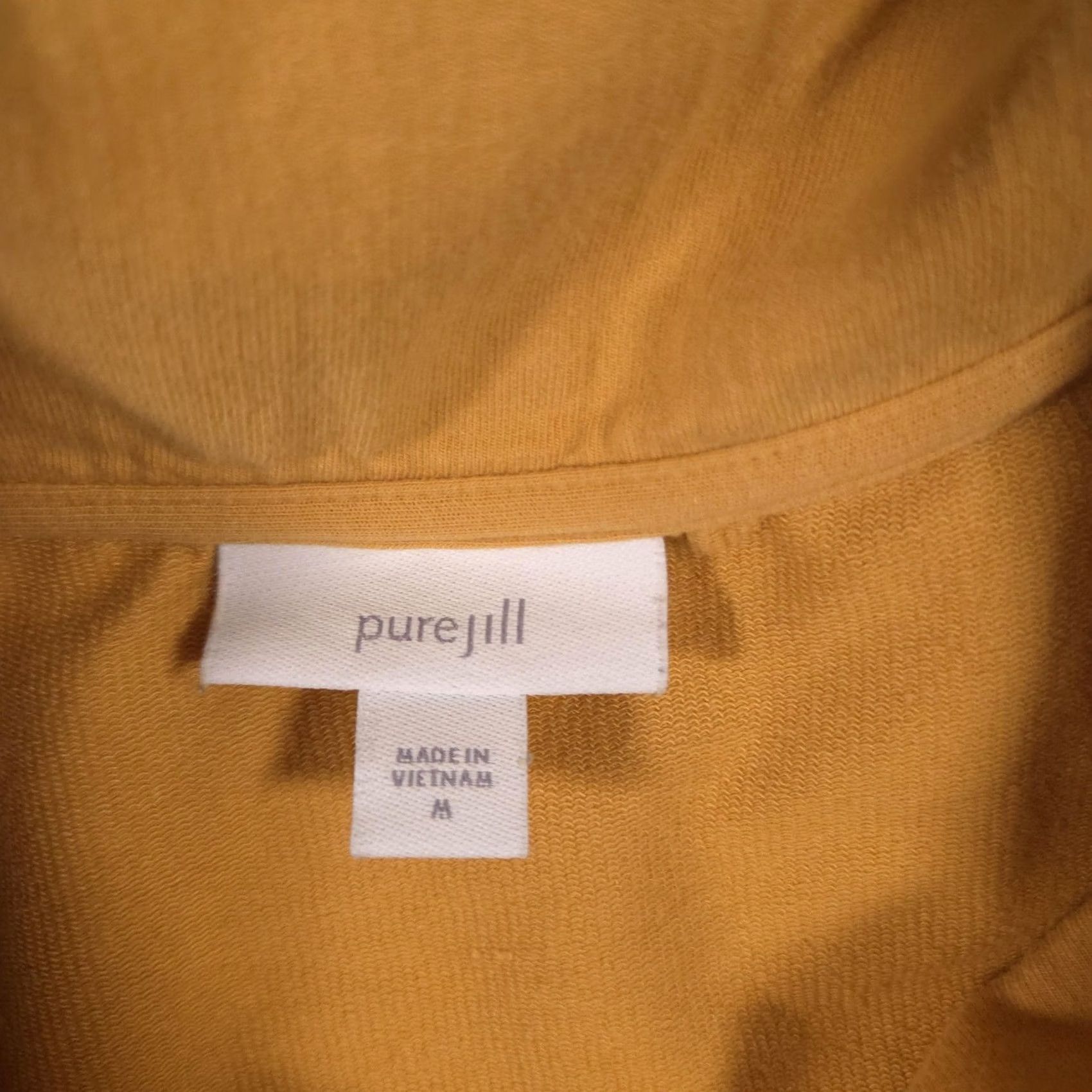 Vintage Pure Jill Shirt Womens M Yellow Cowl Neck Long Sleeve Button Stretch Top Size M / US 6-8 / IT 42-44 - 4 Thumbnail
