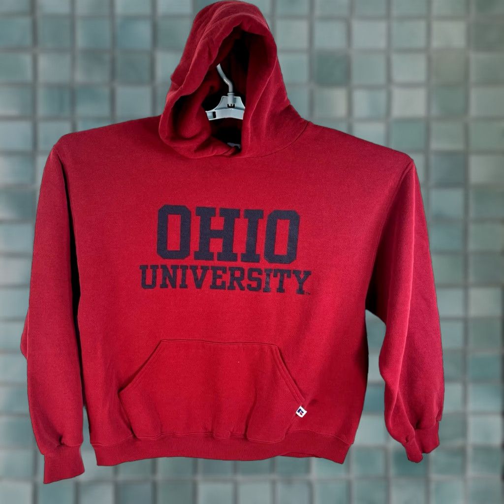 Vintage VINTAGE Russell Ohio State University Hoodie Mens L Red University Graphic Print Hooded Pullover Winter Football 50 in Chest Mens Size US L / EU 52-54 / 3 - 1 Thumbnail