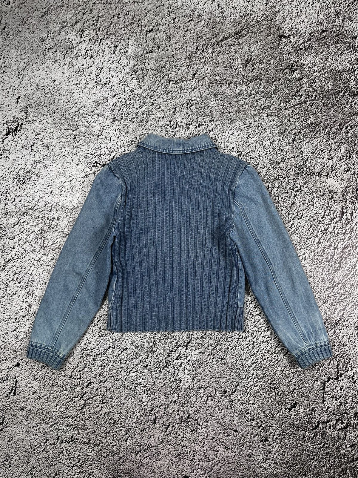 Japanese Brand Denim Knit Zip Up Jacket like Moto old jeans trending faded Size M / US 6-8 / IT 42-44 - 6 Thumbnail