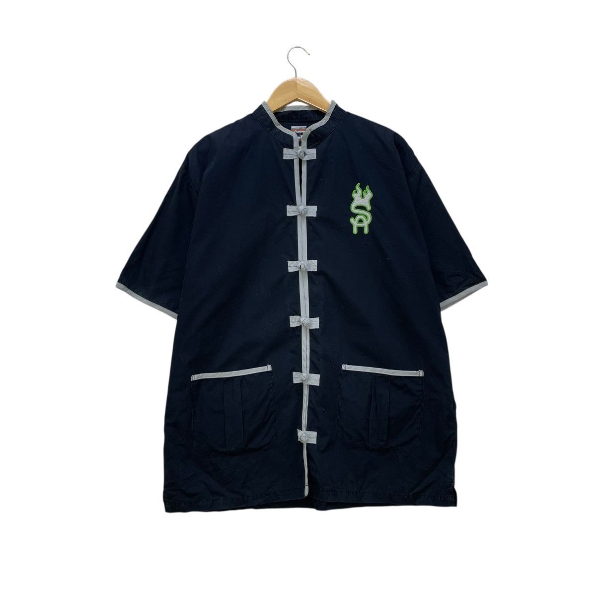 Japanese Brand 💥Vintage Japanese Brand Satan Arbeit Chinese Button Up Shirt Size US M / EU 48-50 / 2 - 1 Thumbnail