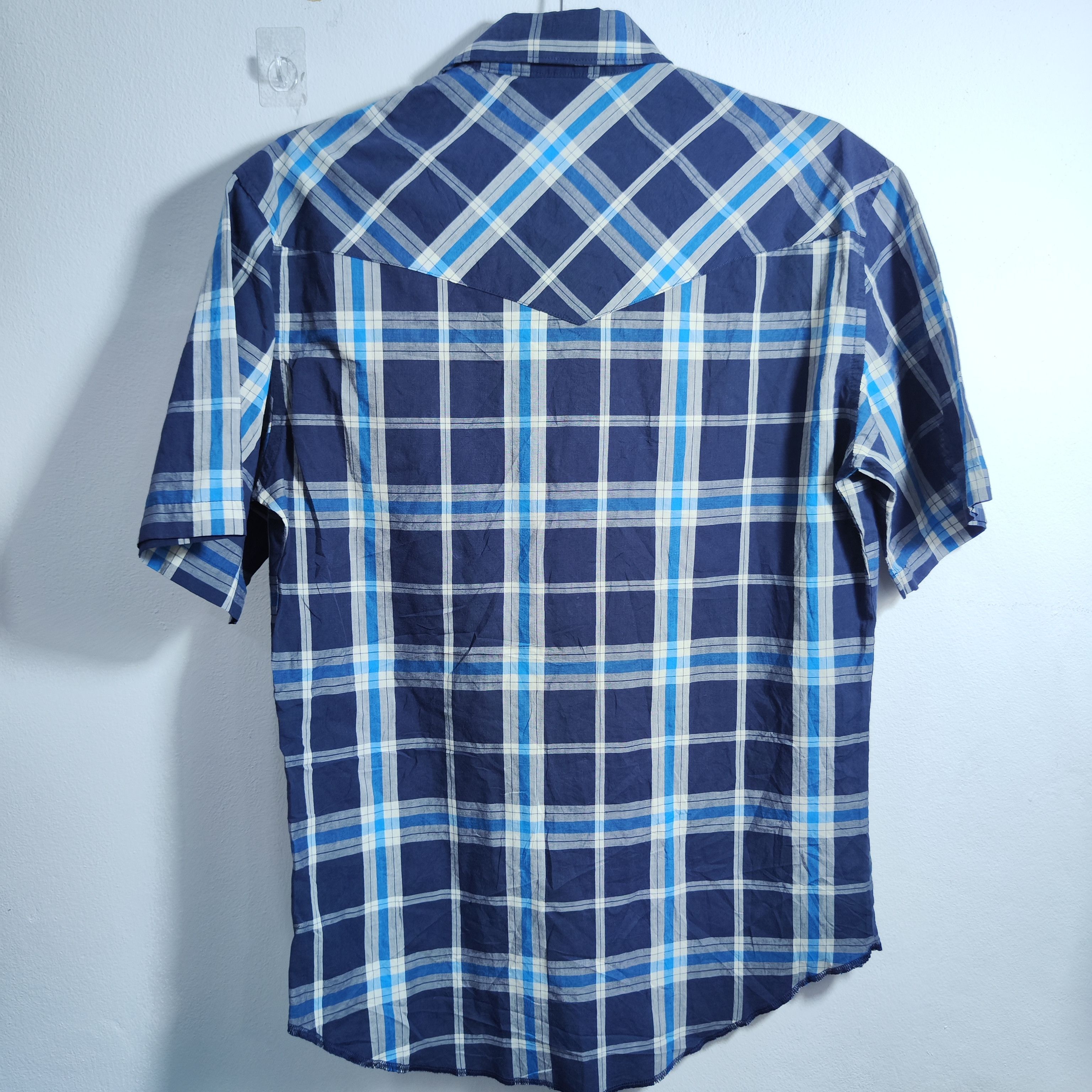 Wrangler VINTAGE Wrangler Western shirt Large Plaid Blue Pearl Snap Size US L / EU 52-54 / 3 - 3 Thumbnail
