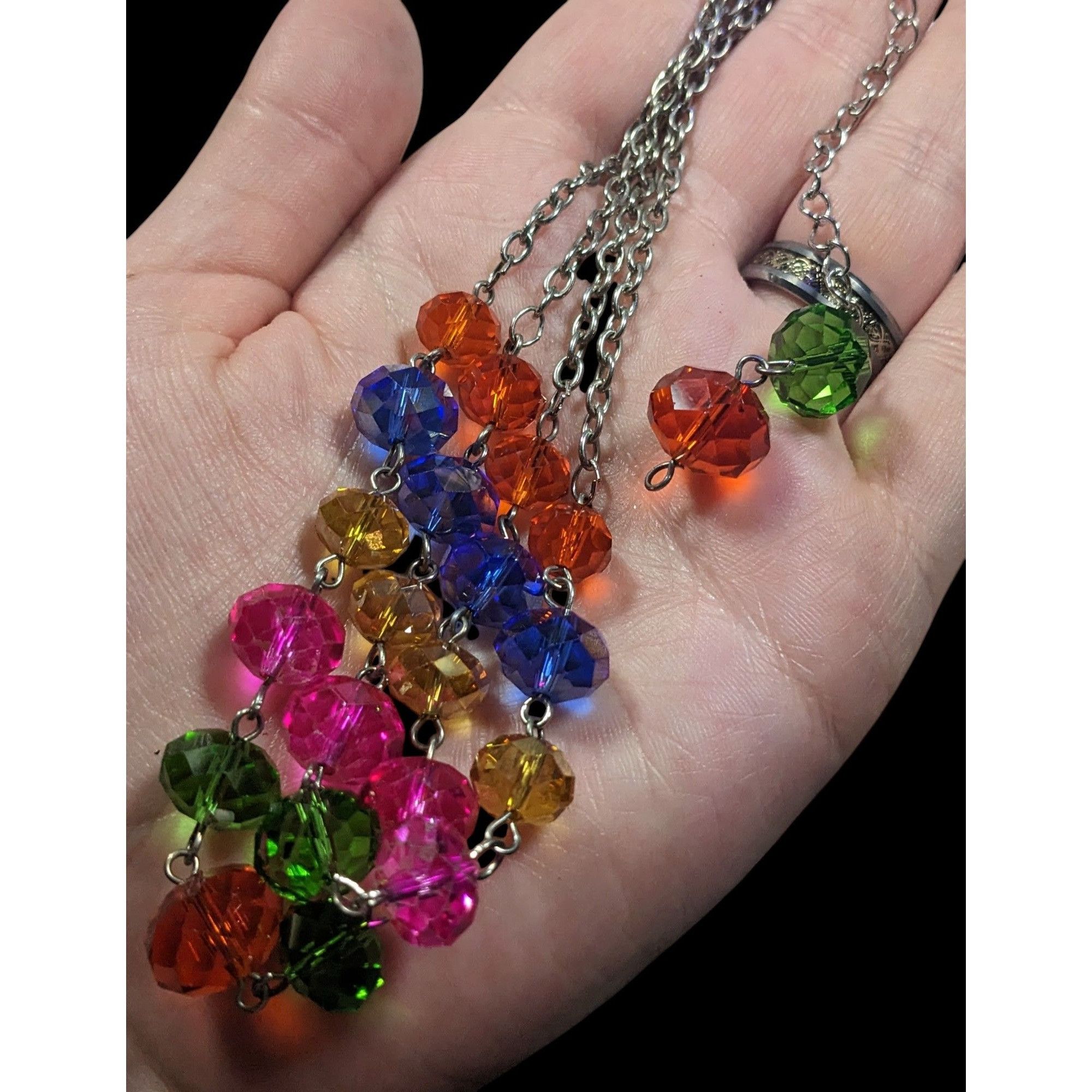 Other Candycore Sparkly Rainbow Glass Beaded Multilayer Necklace Size ONE SIZE - 3 Thumbnail
